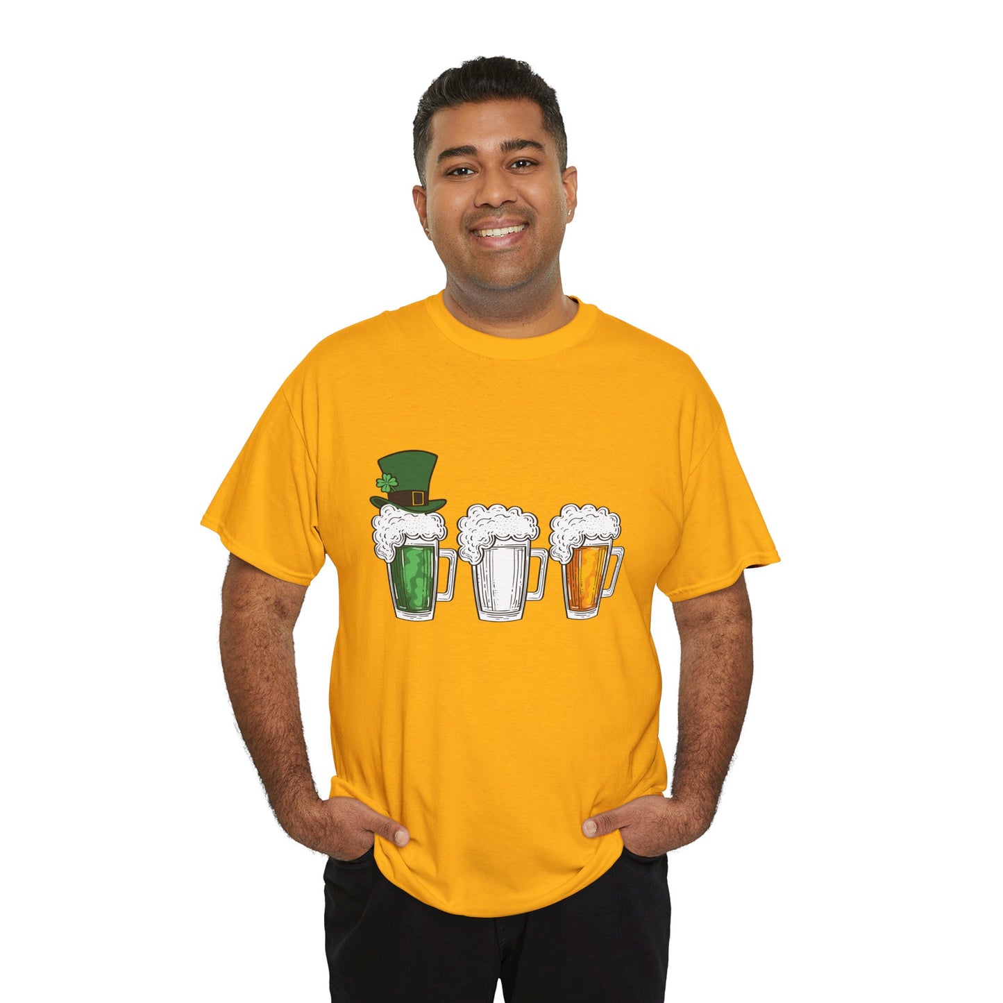 Unisex St Patrick's Day Beer Flag Heavy Cotton Tee