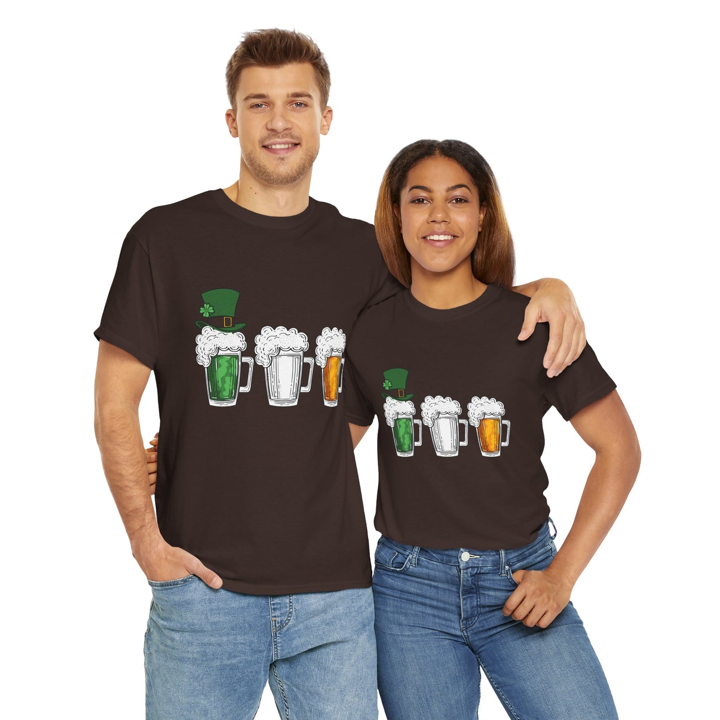 Unisex St Patrick's Day Beer Flag Heavy Cotton Tee