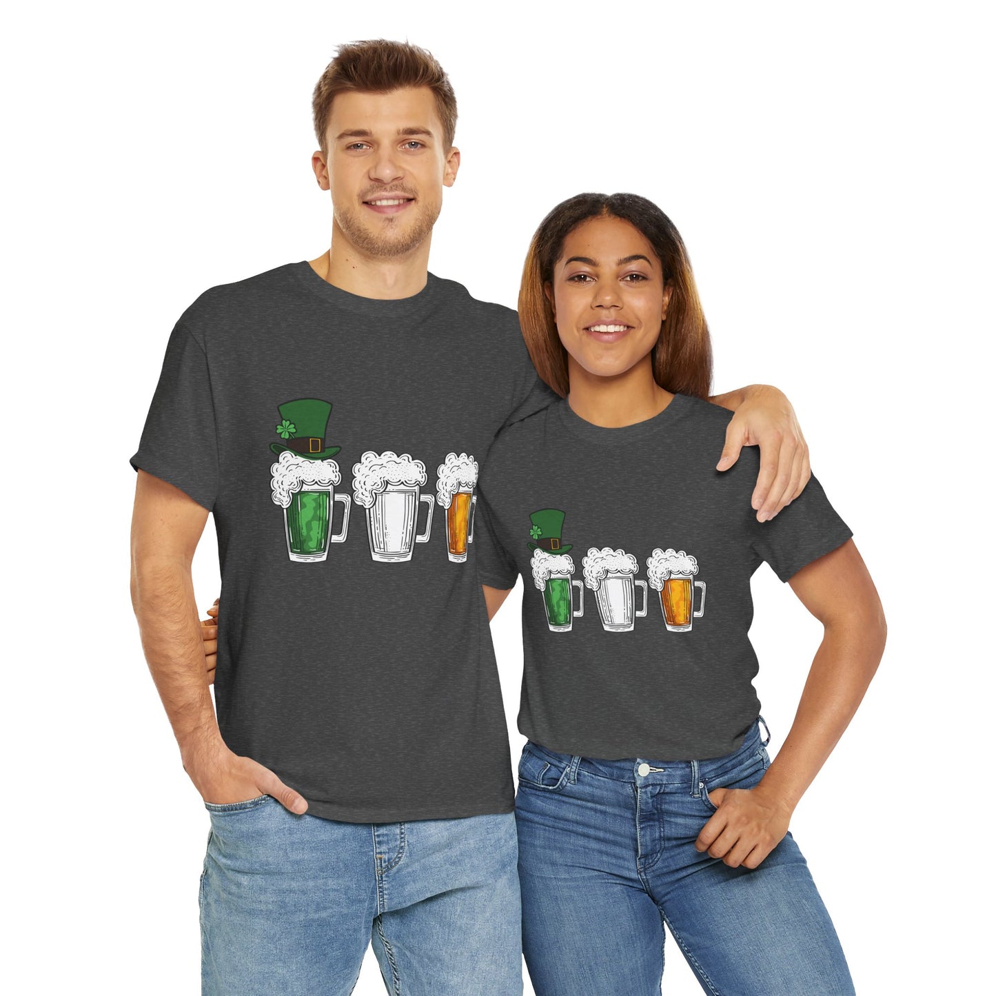 Unisex St Patrick's Day Beer Flag Heavy Cotton Tee