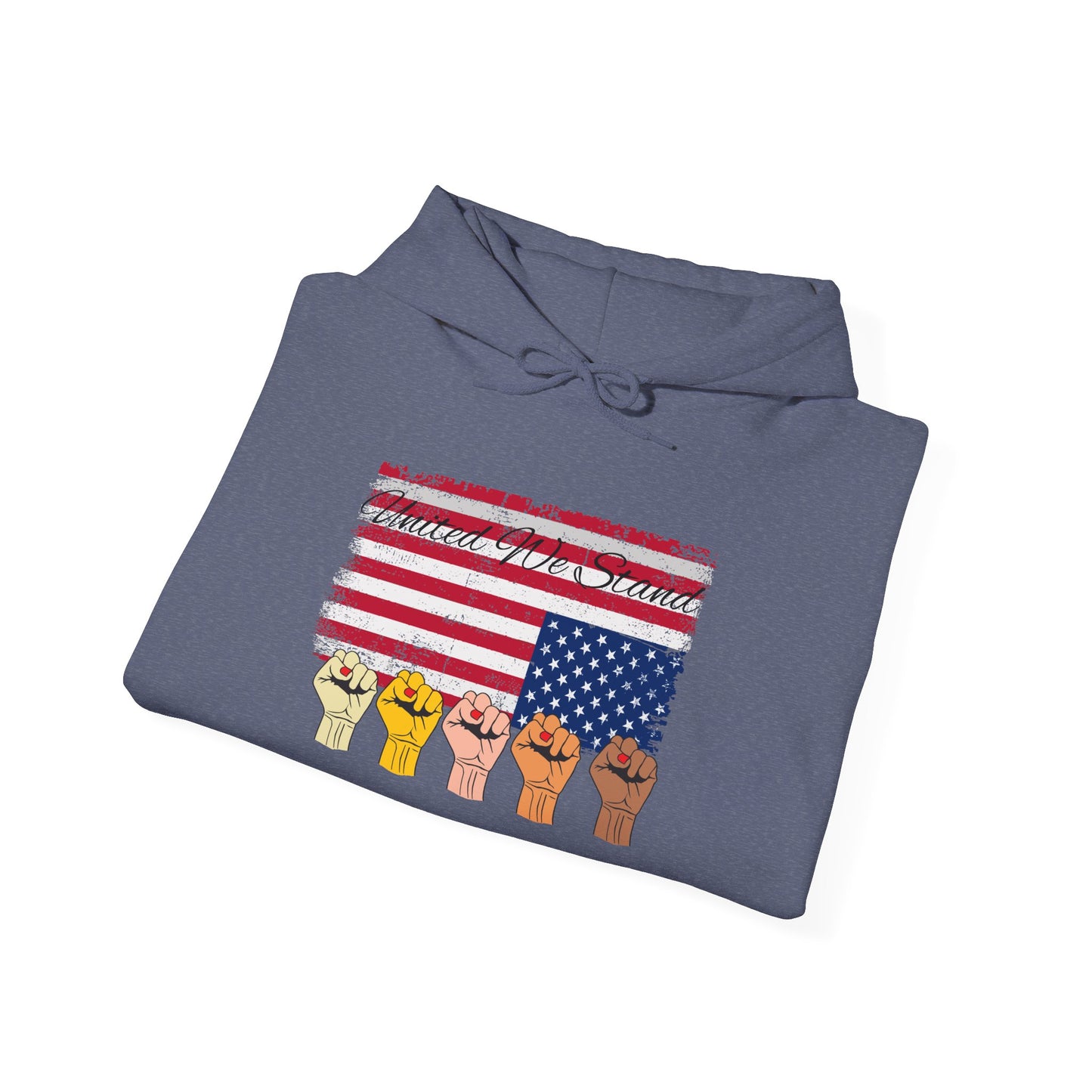 United We Stand Nation in distress Hoodie, Patriotic Blend Sweatshirt, National Pride Pullover, American Flag Hooded Jumper, USA Unity Top