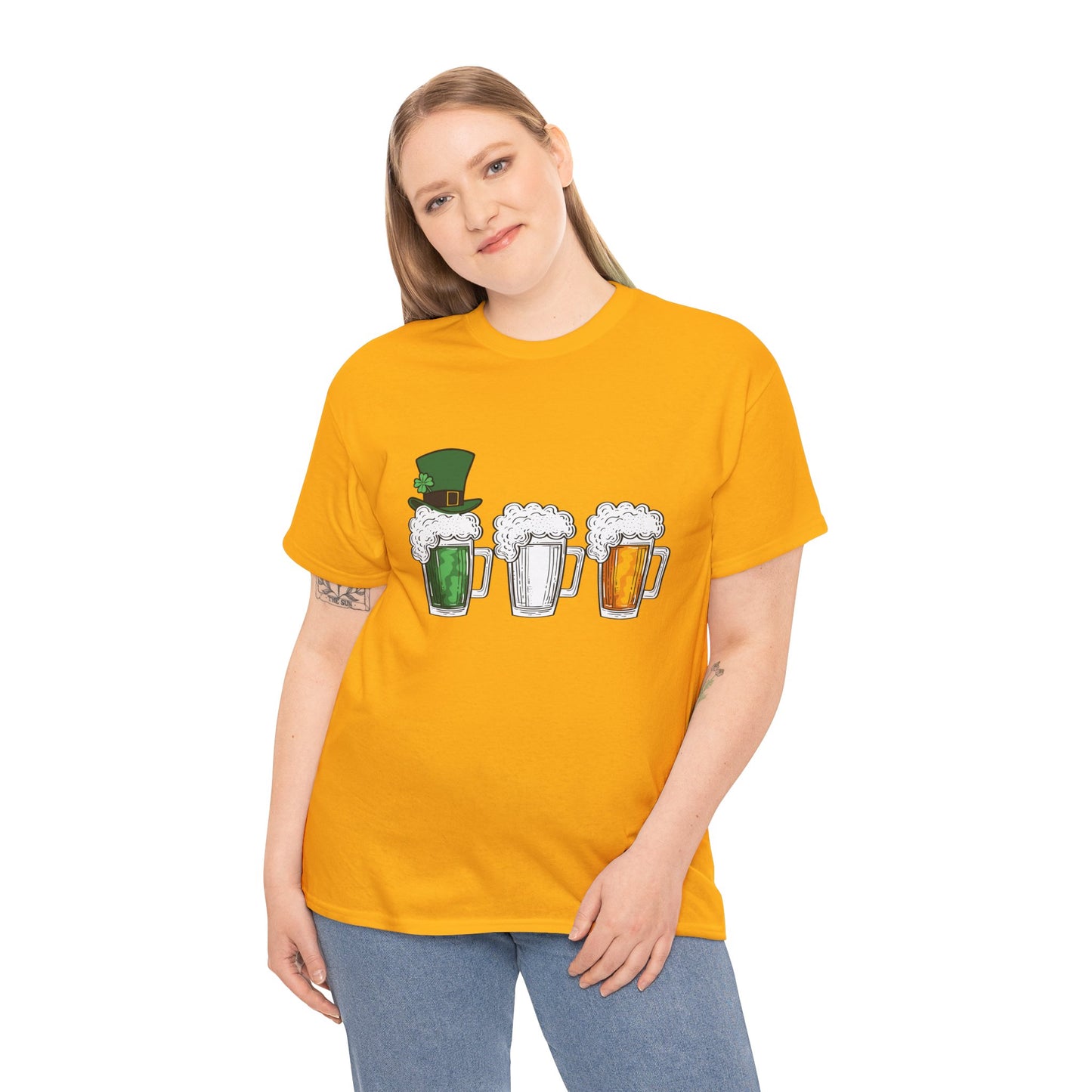 Unisex St Patrick's Day Beer Flag Heavy Cotton Tee