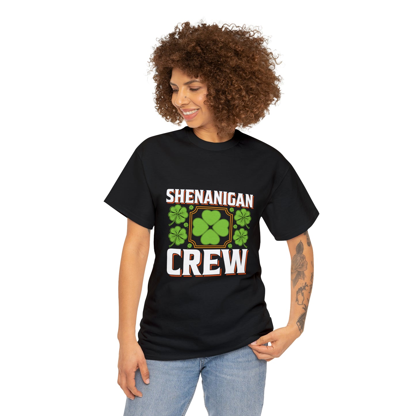 Unisex Shenanigan's Matching Family Shenanigans Crew St Patricks Day Heavy Cotton Tee
