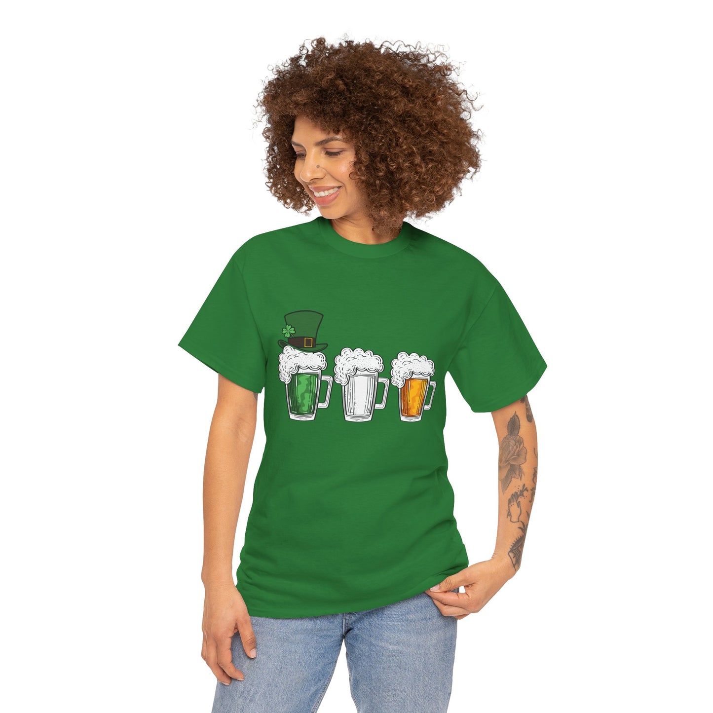 Unisex St Patrick's Day Beer Flag Heavy Cotton Tee