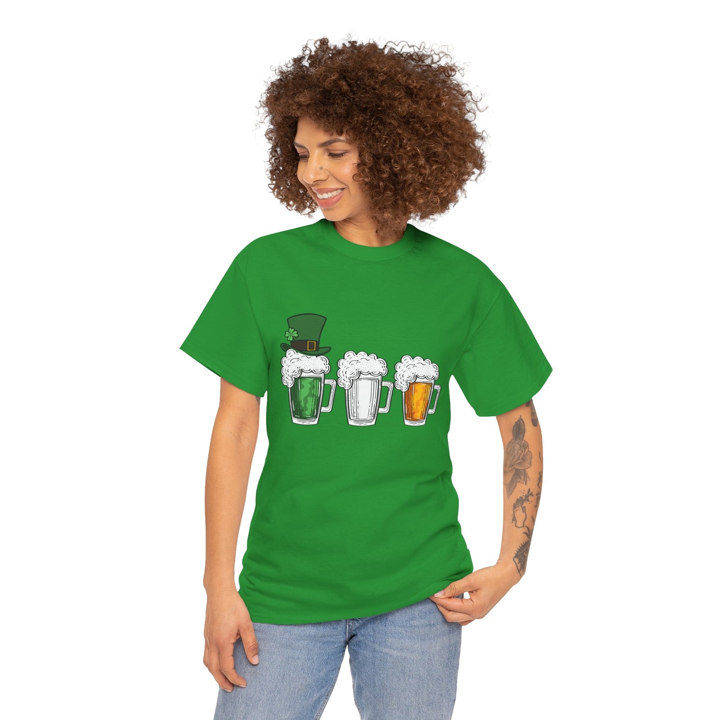 Unisex St Patrick's Day Beer Flag Heavy Cotton Tee