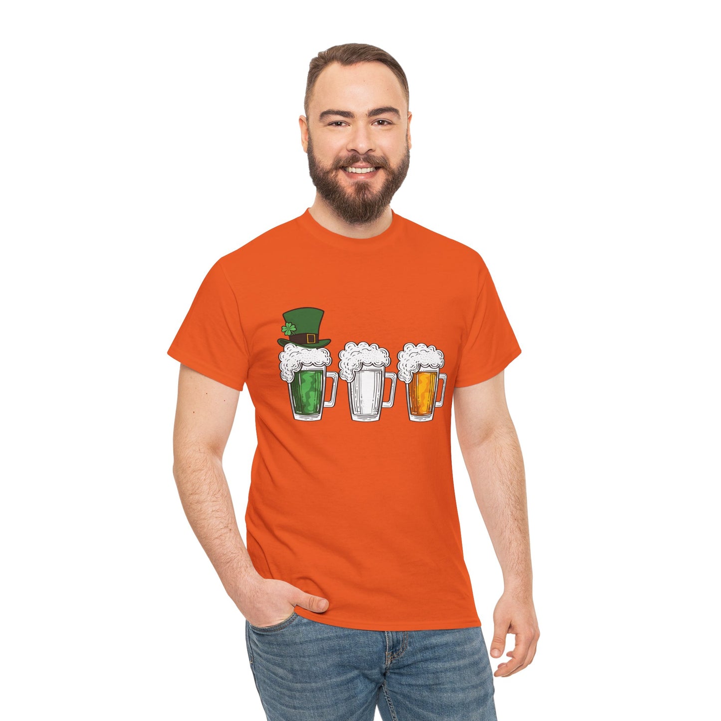 Unisex St Patrick's Day Beer Flag Heavy Cotton Tee