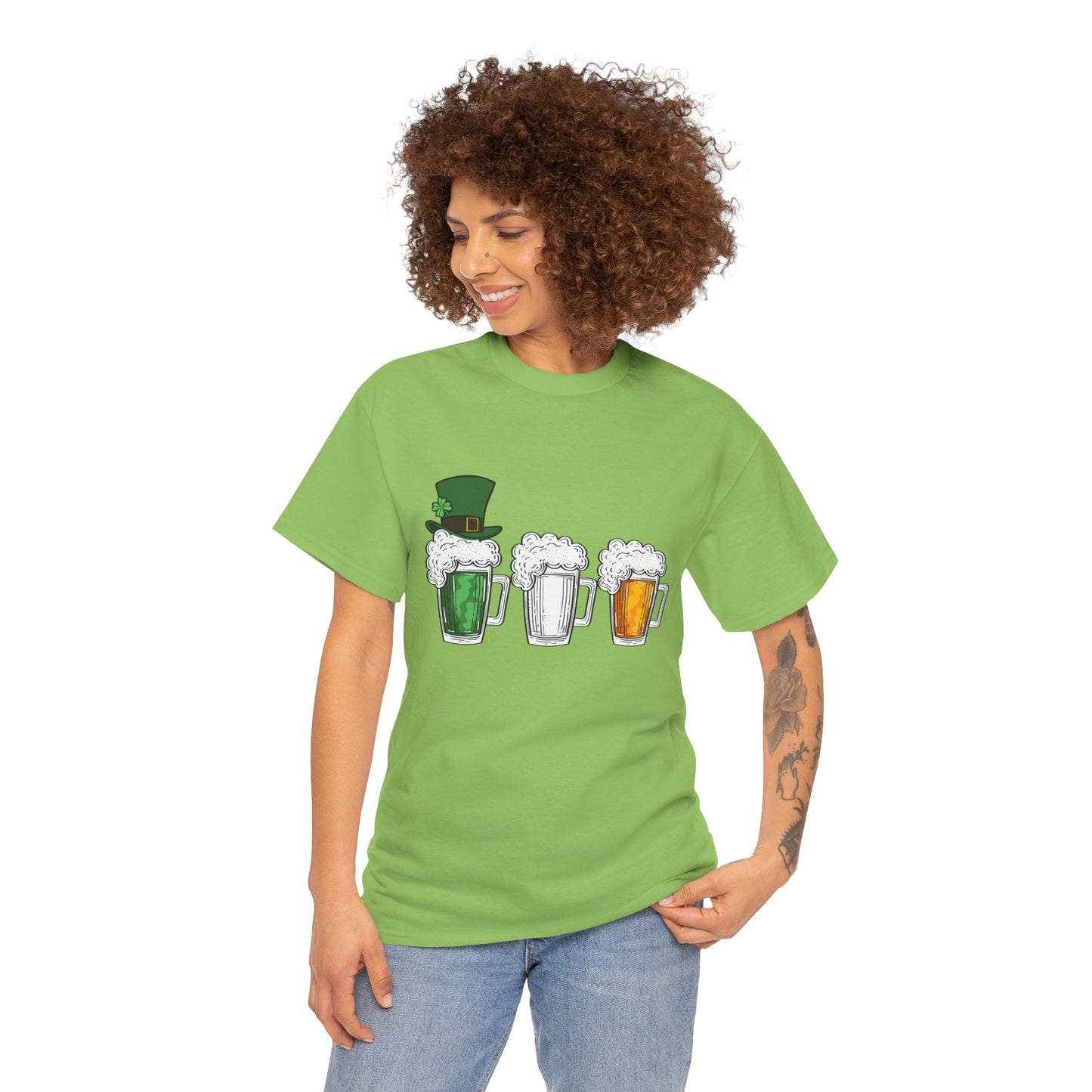 Unisex St Patrick's Day Beer Flag Heavy Cotton Tee