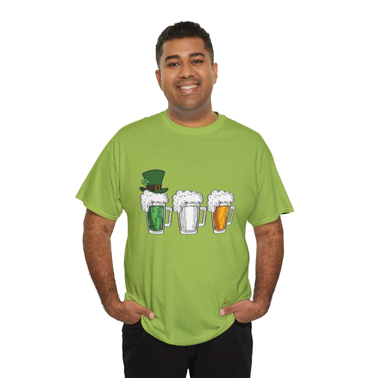 Unisex St Patrick's Day Beer Flag Heavy Cotton Tee