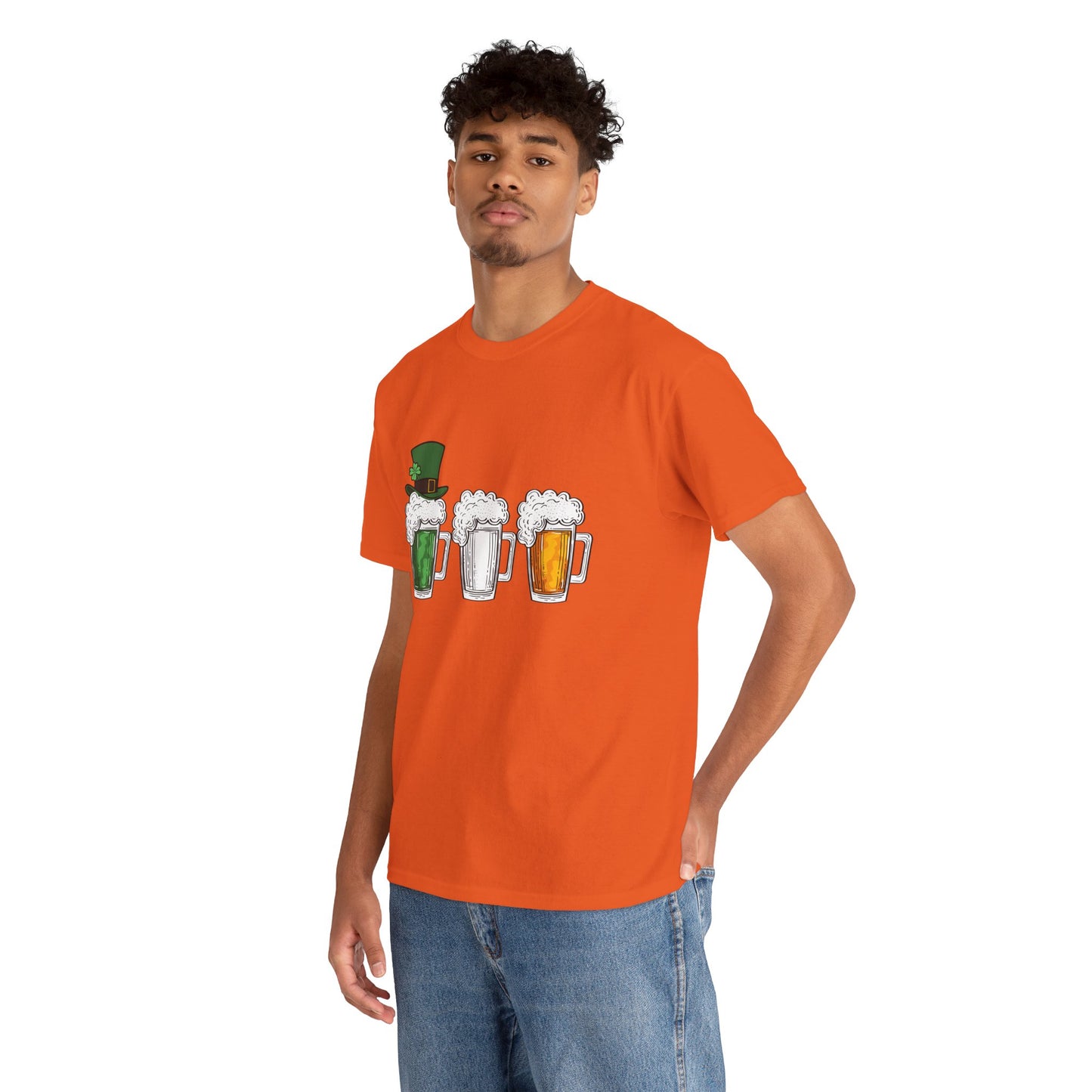 Unisex St Patrick's Day Beer Flag Heavy Cotton Tee