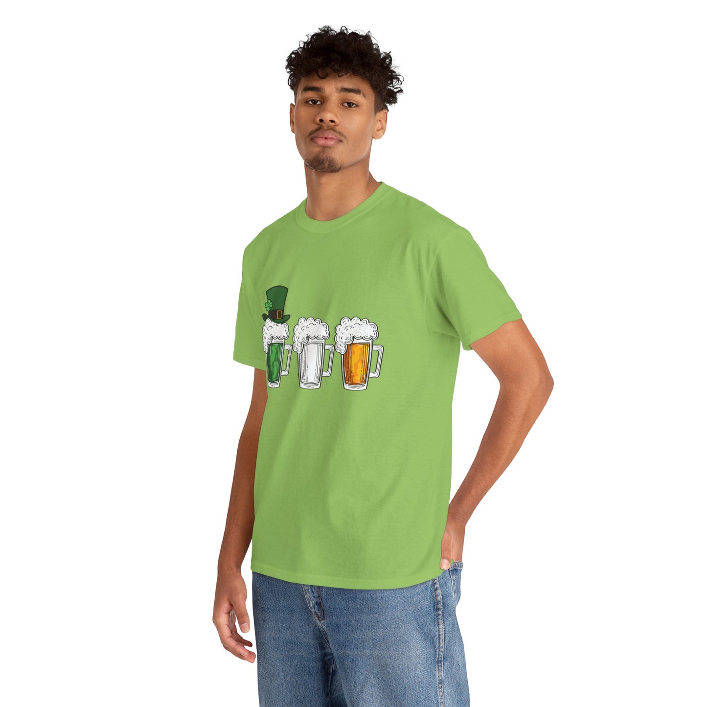 Unisex St Patrick's Day Beer Flag Heavy Cotton Tee