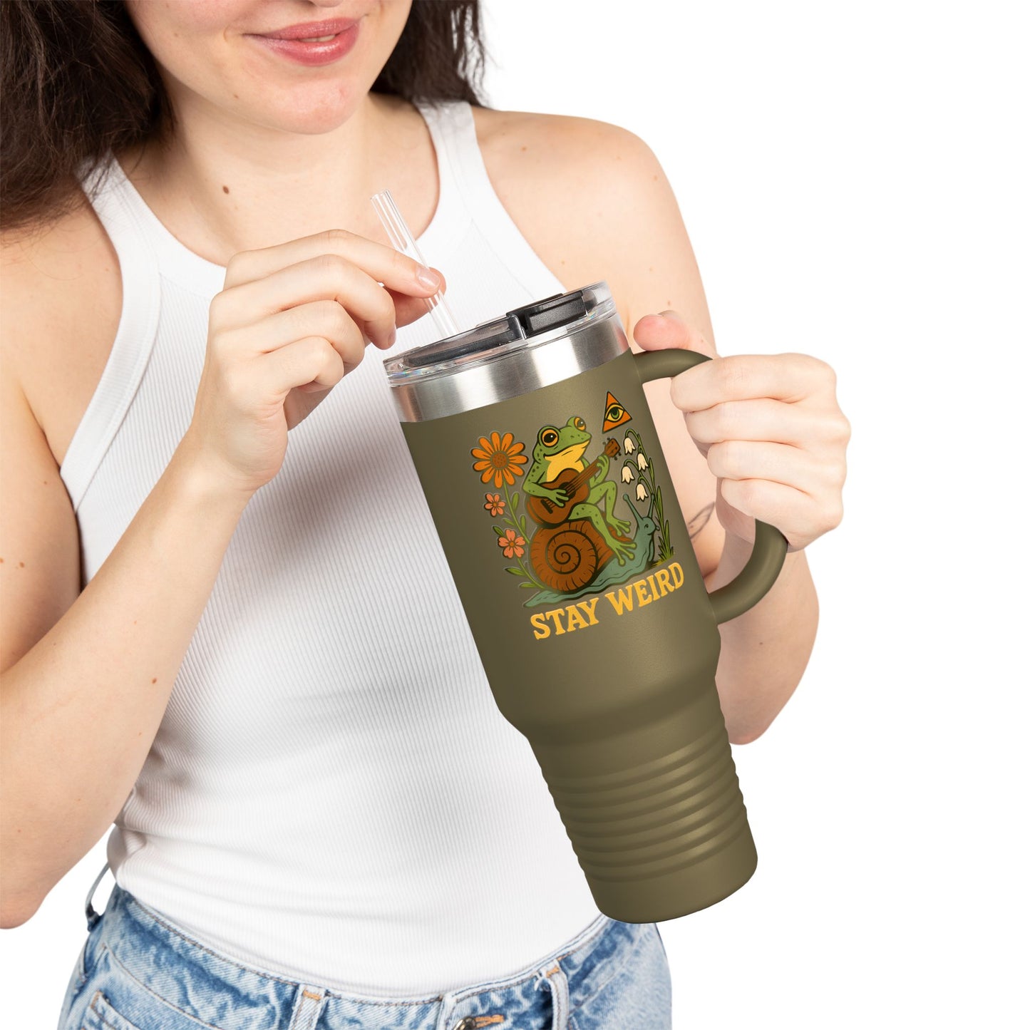 Stay Weird 40oz, Quirky Insulated Travel Tumbler