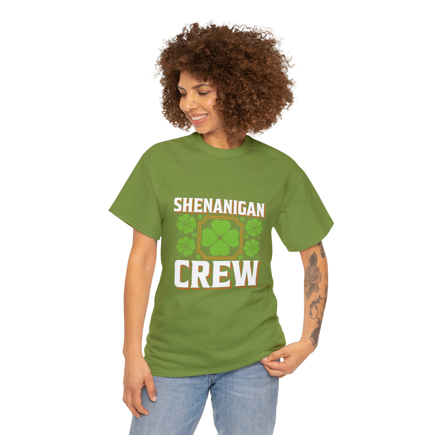 Unisex Shenanigan's Matching Family Shenanigans Crew St Patricks Day Heavy Cotton Tee