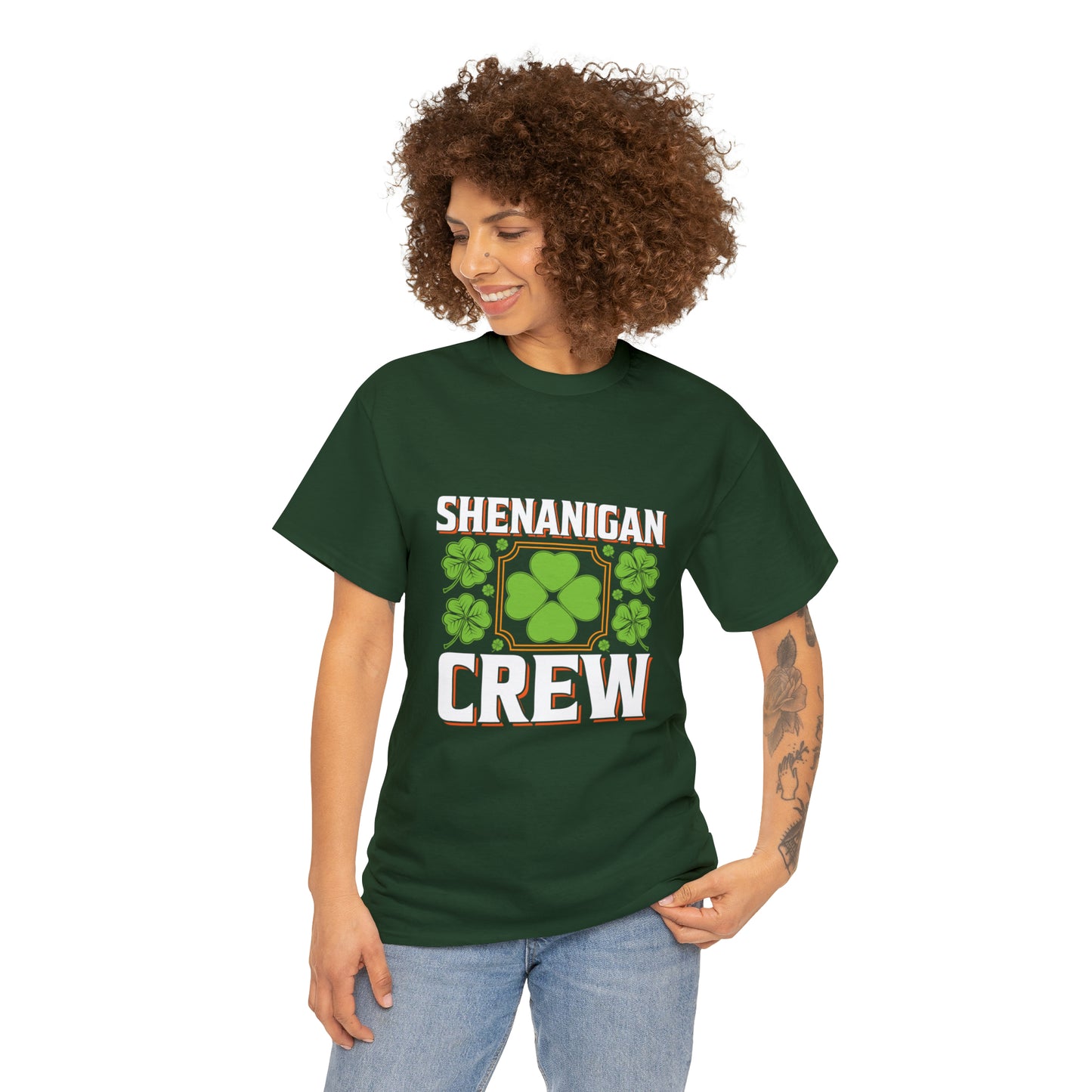 Unisex Shenanigan's Matching Family Shenanigans Crew St Patricks Day Heavy Cotton Tee