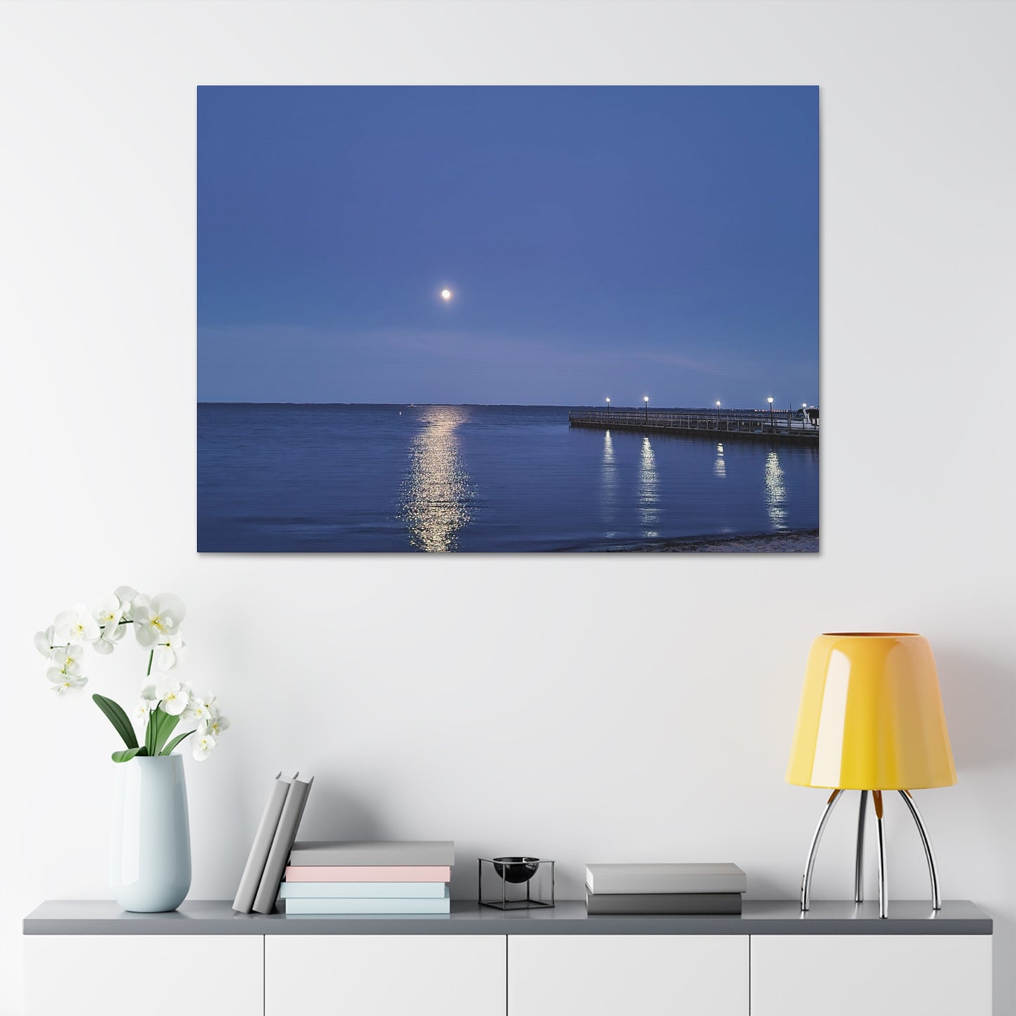 Moonlight Over The Bay, Canvas Stretched, 1.5''