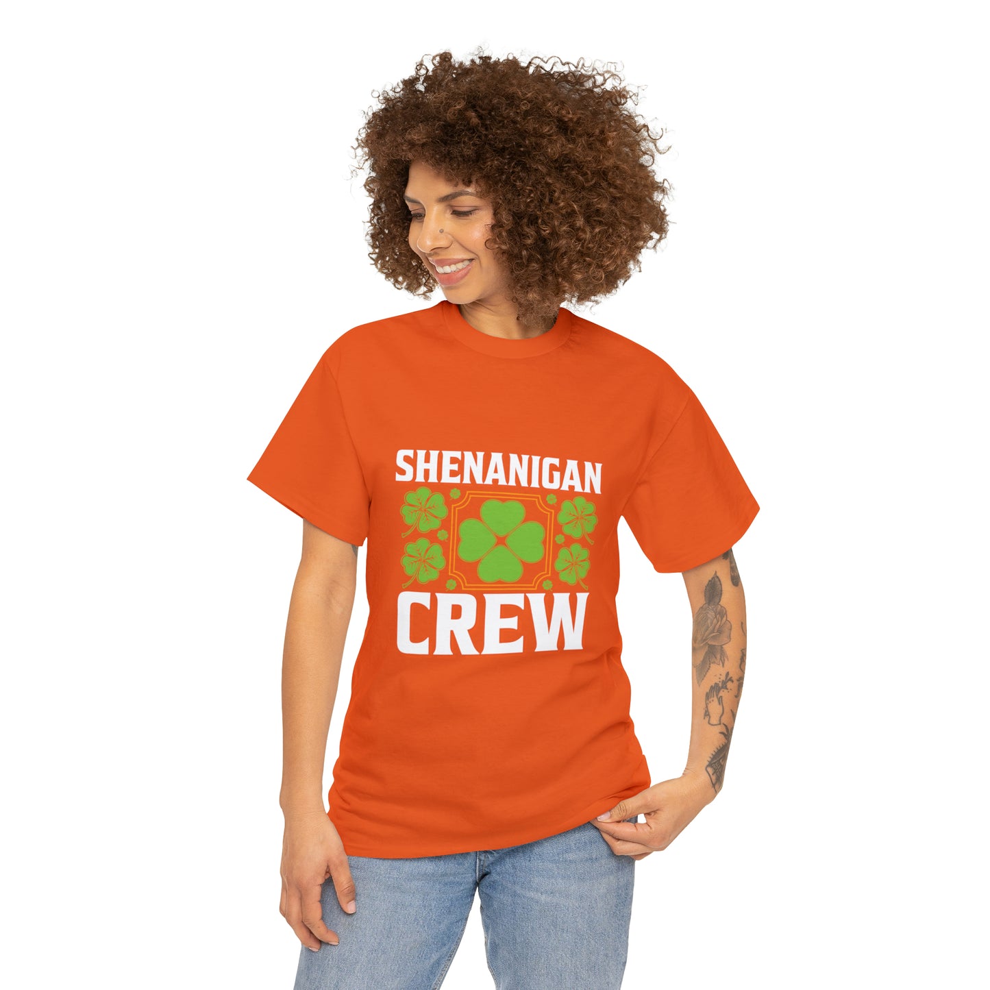 Unisex Shenanigan's Matching Family Shenanigans Crew St Patricks Day Heavy Cotton Tee