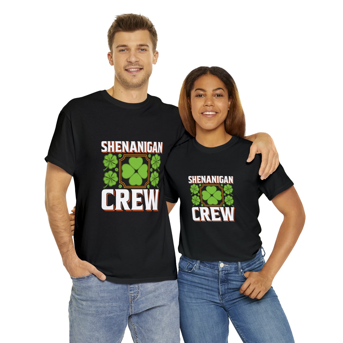 Unisex Shenanigan's Matching Family Shenanigans Crew St Patricks Day Heavy Cotton Tee