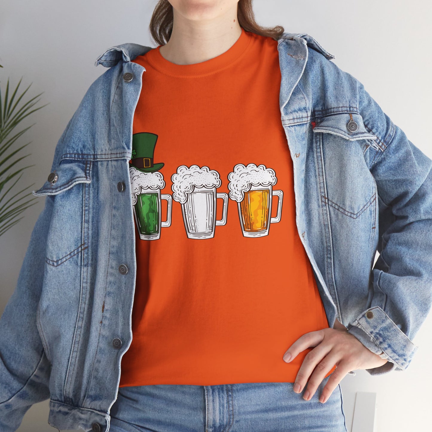 Unisex St Patrick's Day Beer Flag Heavy Cotton Tee
