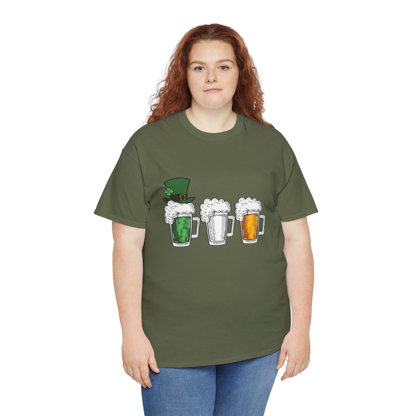 Unisex St Patrick's Day Beer Flag Heavy Cotton Tee
