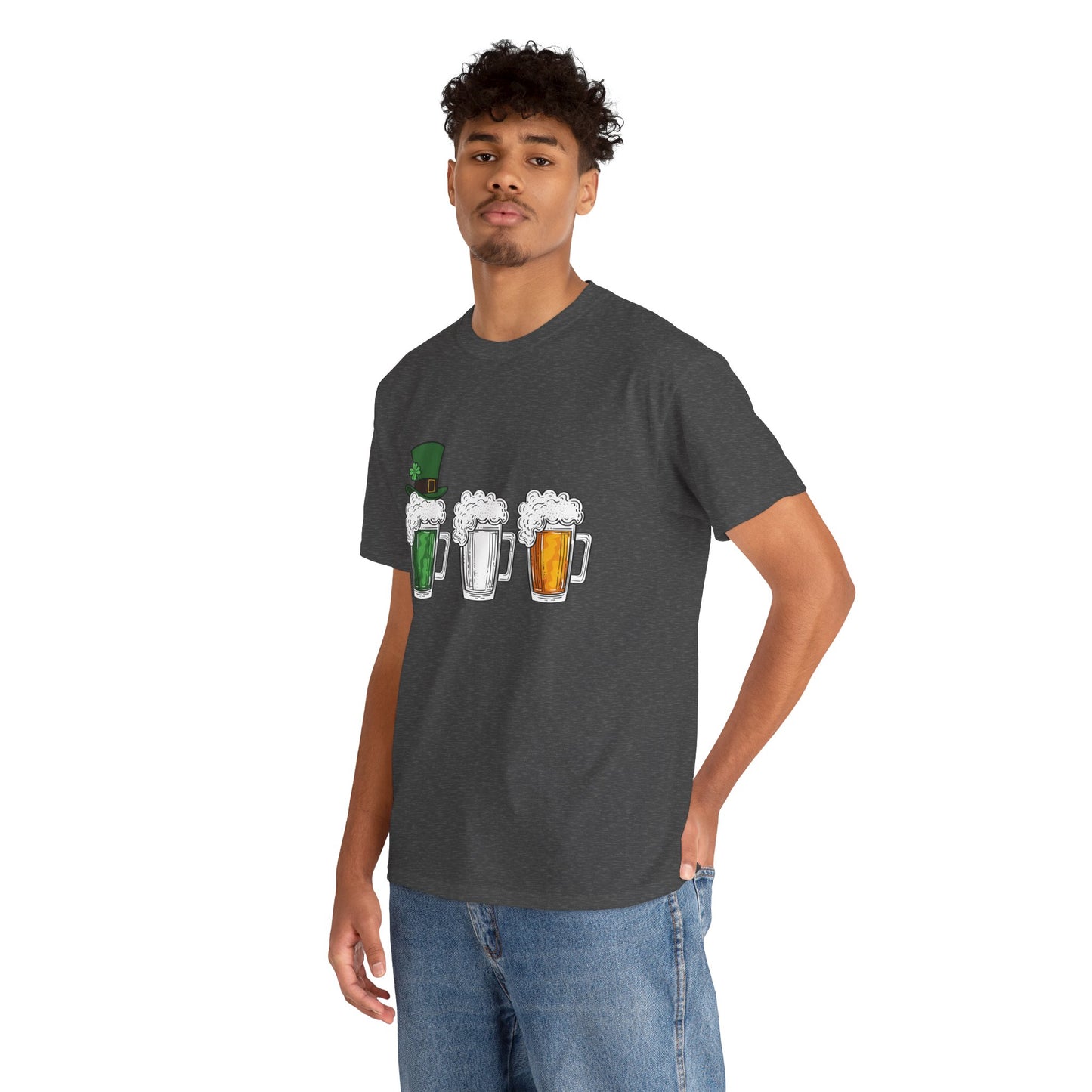 Unisex St Patrick's Day Beer Flag Heavy Cotton Tee