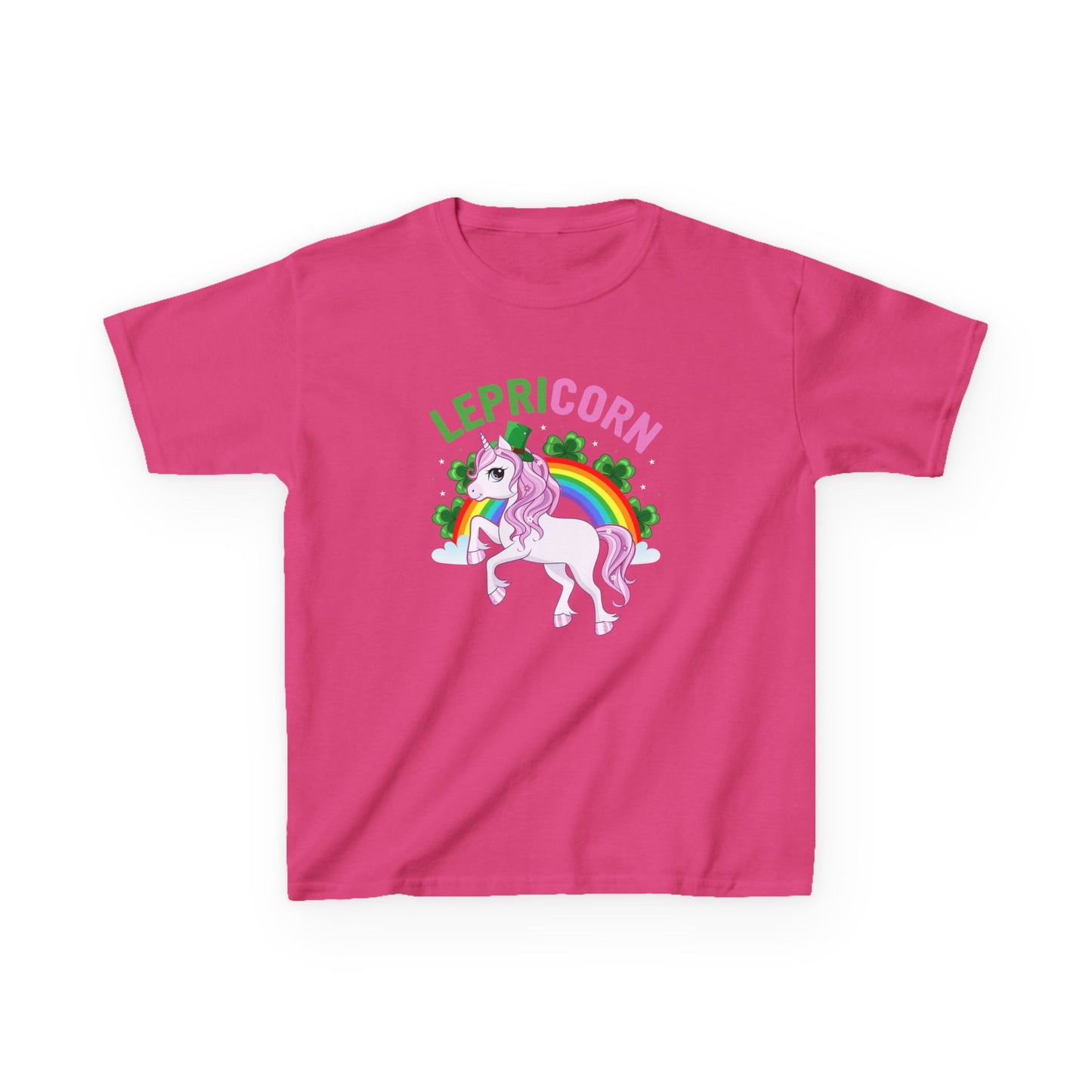 St Patricks Day Leprechaun Unicorn Lepre-corn Kids Heavy Cotton Tee