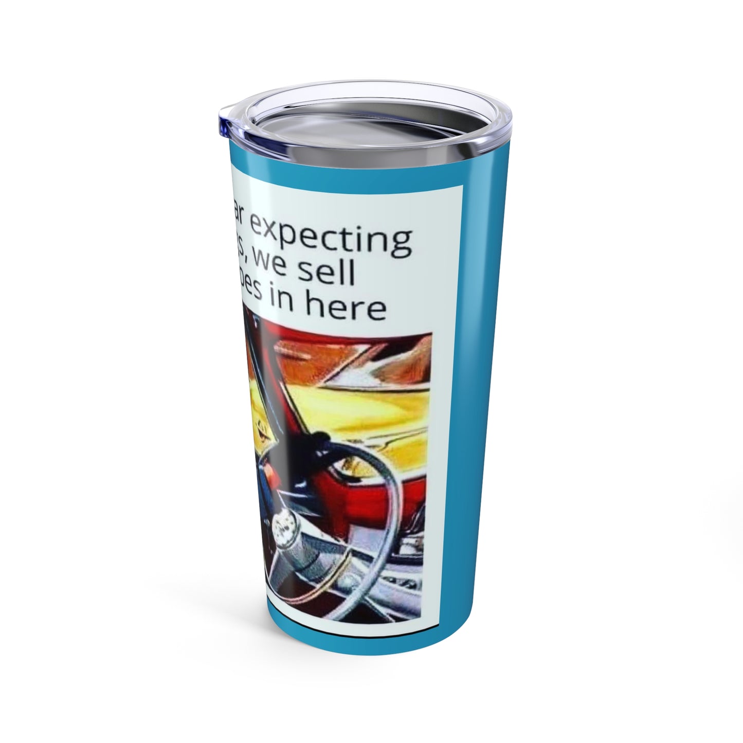Retro-Inspired 20oz Tumbler, Fun Car-Themed Drinkware, Perfect for Road Trips, Gift for Friends, Party Favor, Sassy Quote