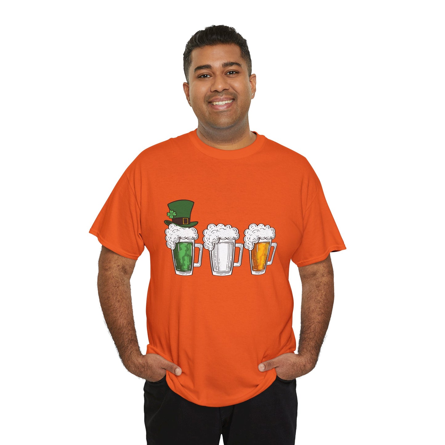 Unisex St Patrick's Day Beer Flag Heavy Cotton Tee