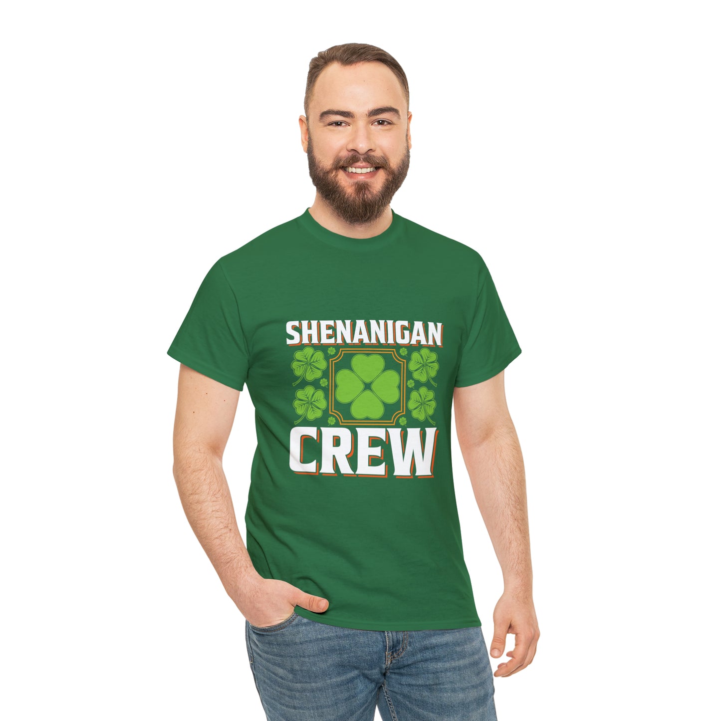 Unisex Shenanigan's Matching Family Shenanigans Crew St Patricks Day Heavy Cotton Tee