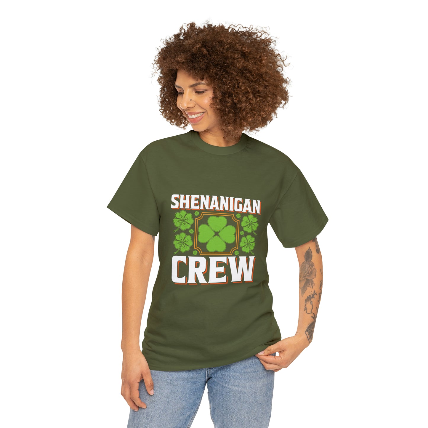 Unisex Shenanigan's Matching Family Shenanigans Crew St Patricks Day Heavy Cotton Tee