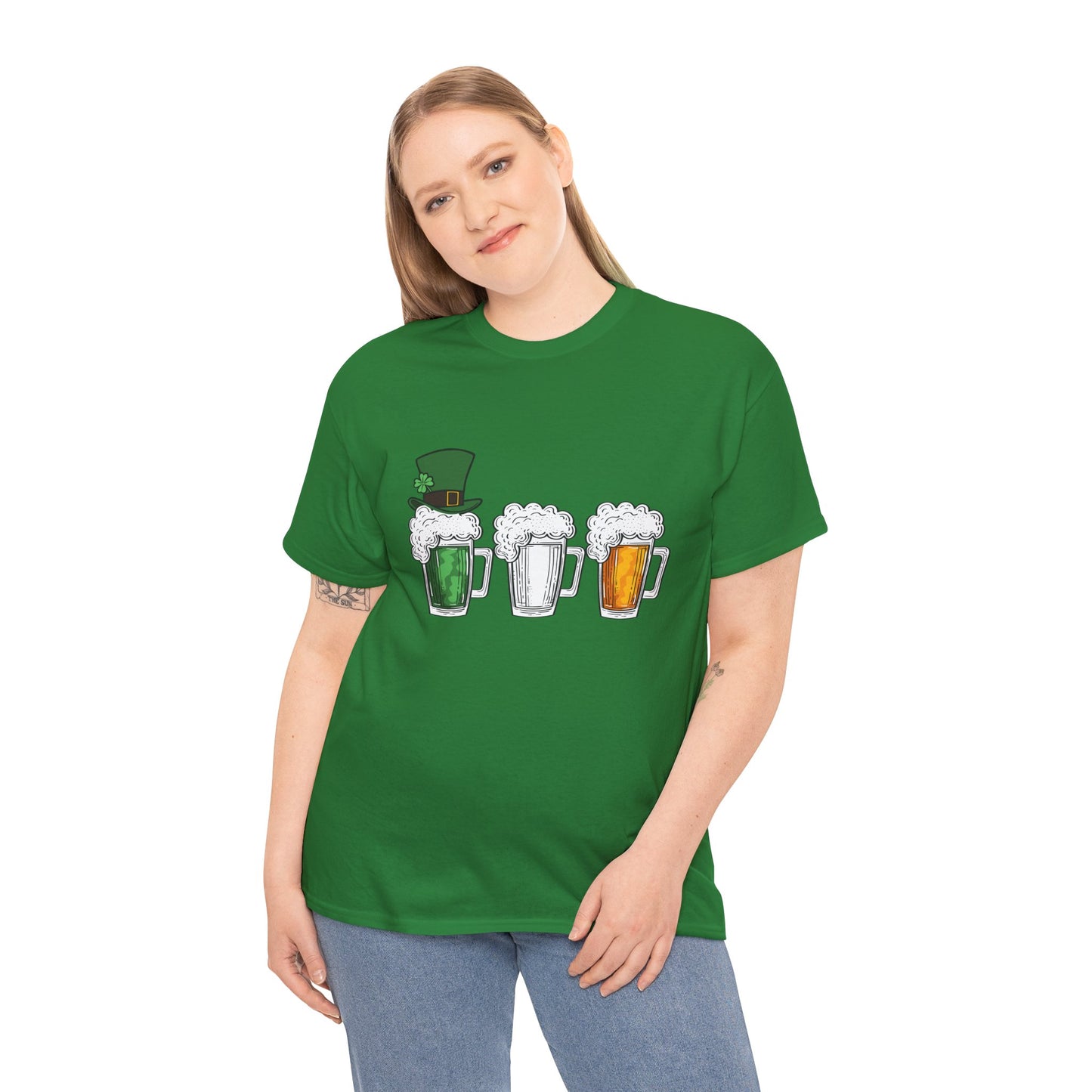 Unisex St Patrick's Day Beer Flag Heavy Cotton Tee