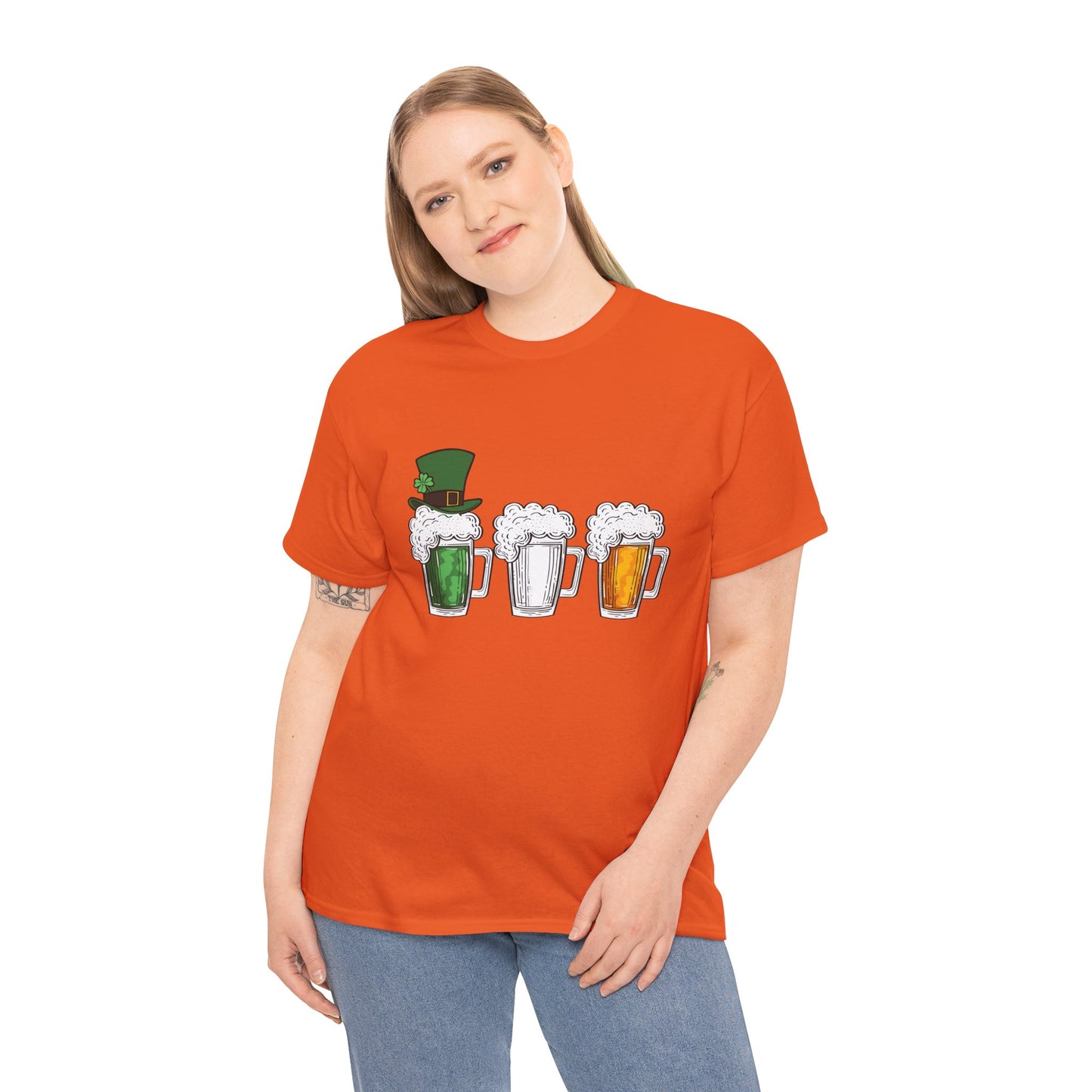 Unisex St Patrick's Day Beer Flag Heavy Cotton Tee