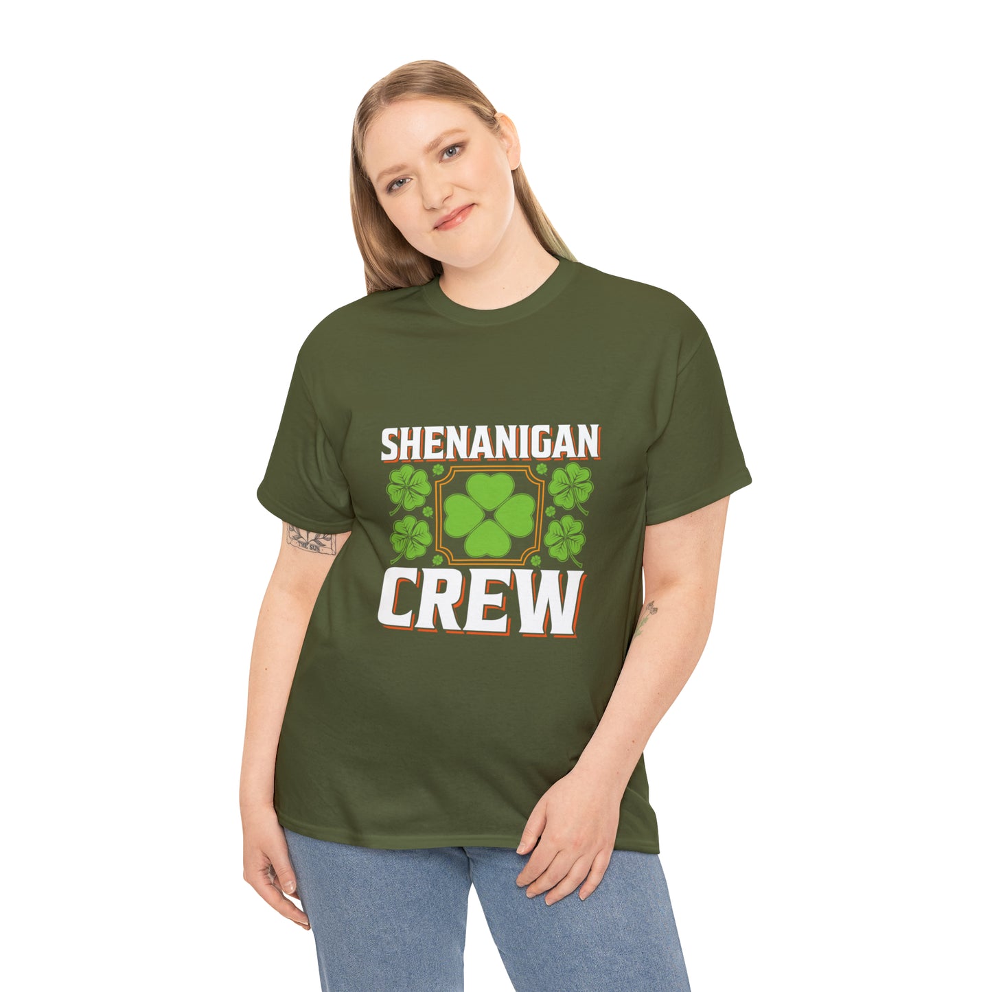 Unisex Shenanigan's Matching Family Shenanigans Crew St Patricks Day Heavy Cotton Tee