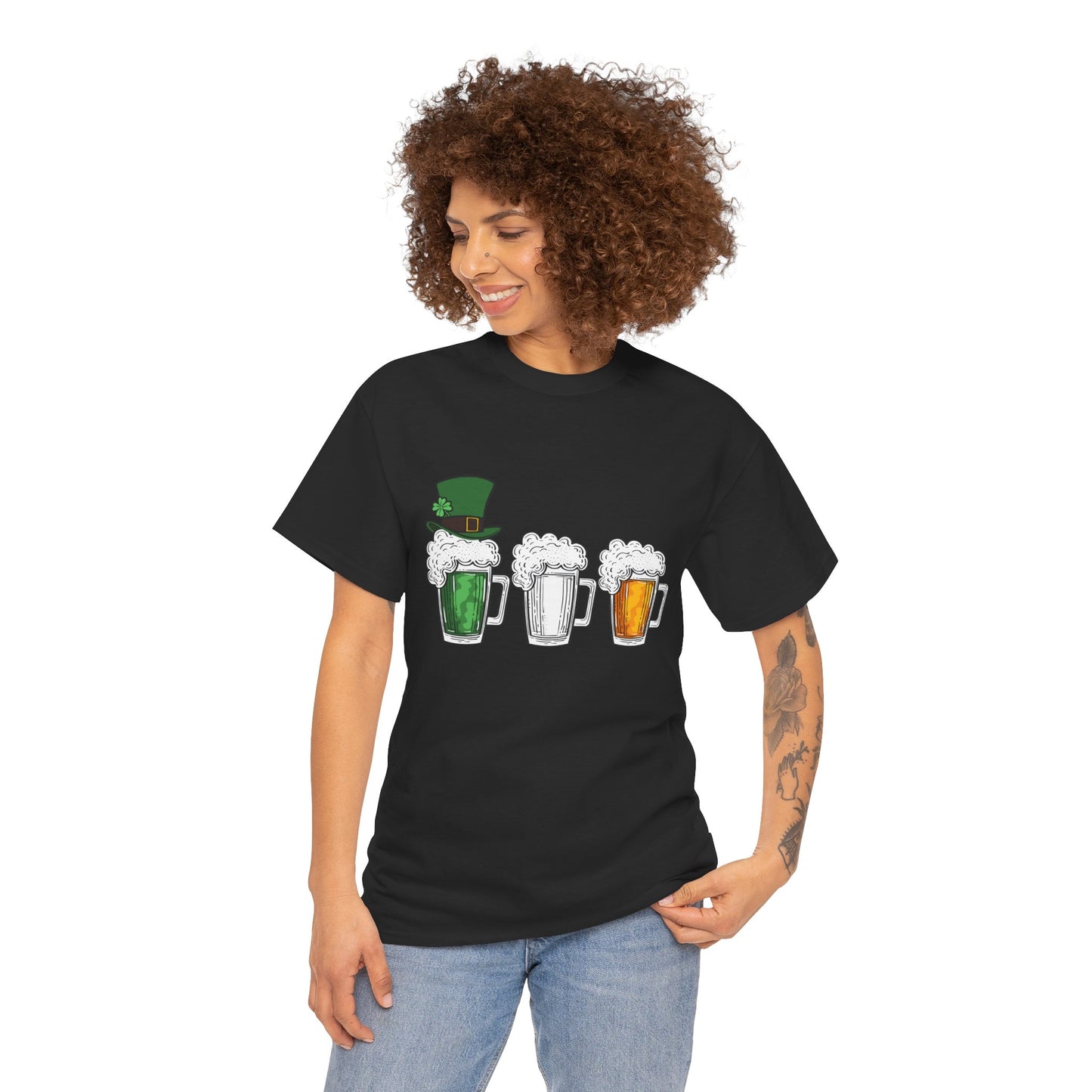 Unisex St Patrick's Day Beer Flag Heavy Cotton Tee