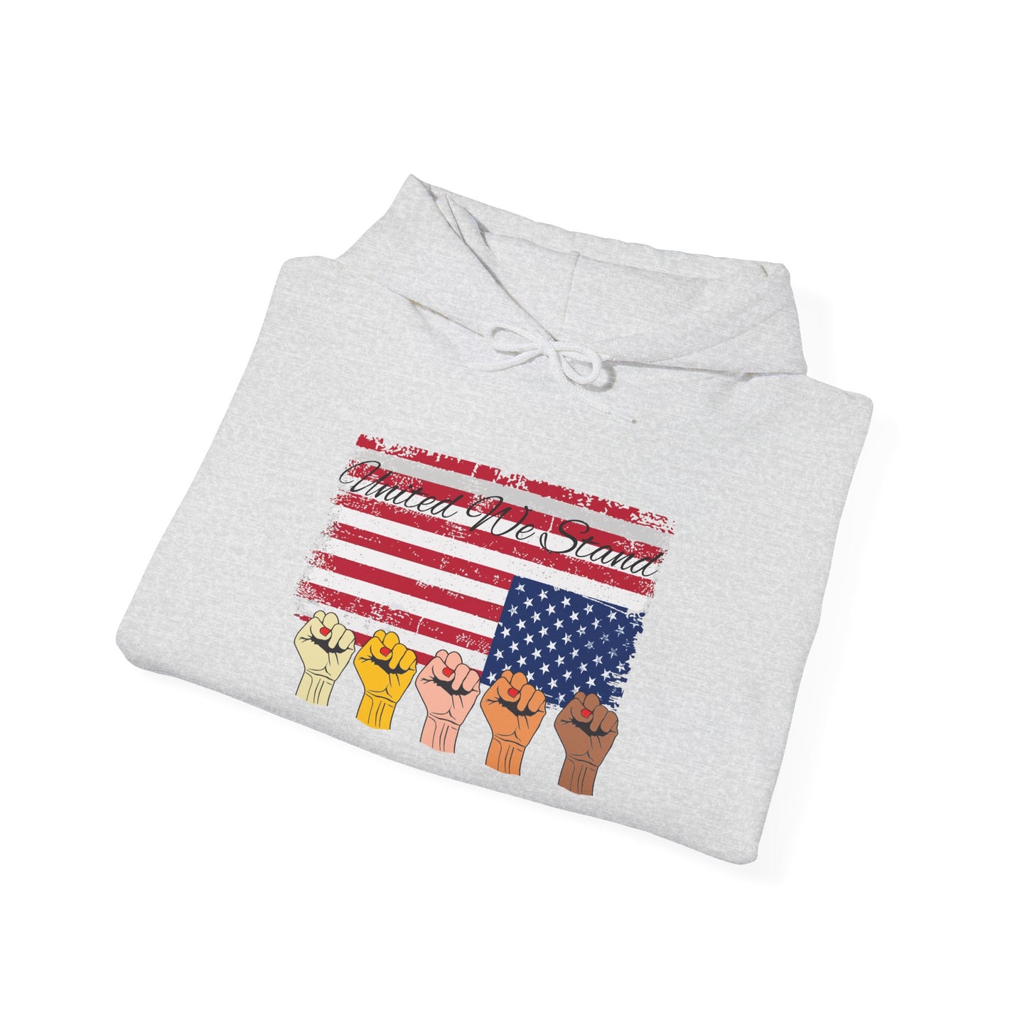 United We Stand Nation in distress Hoodie, Patriotic Blend Sweatshirt, National Pride Pullover, American Flag Hooded Jumper, USA Unity Top