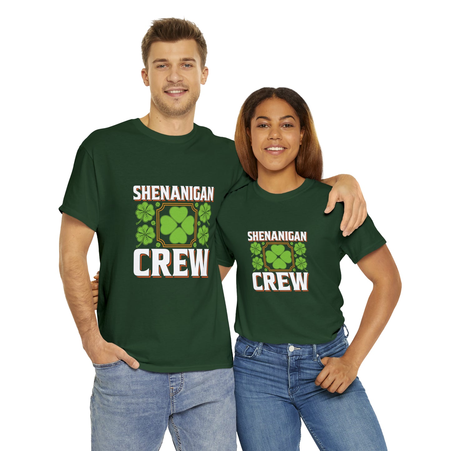 Unisex Shenanigan's Matching Family Shenanigans Crew St Patricks Day Heavy Cotton Tee