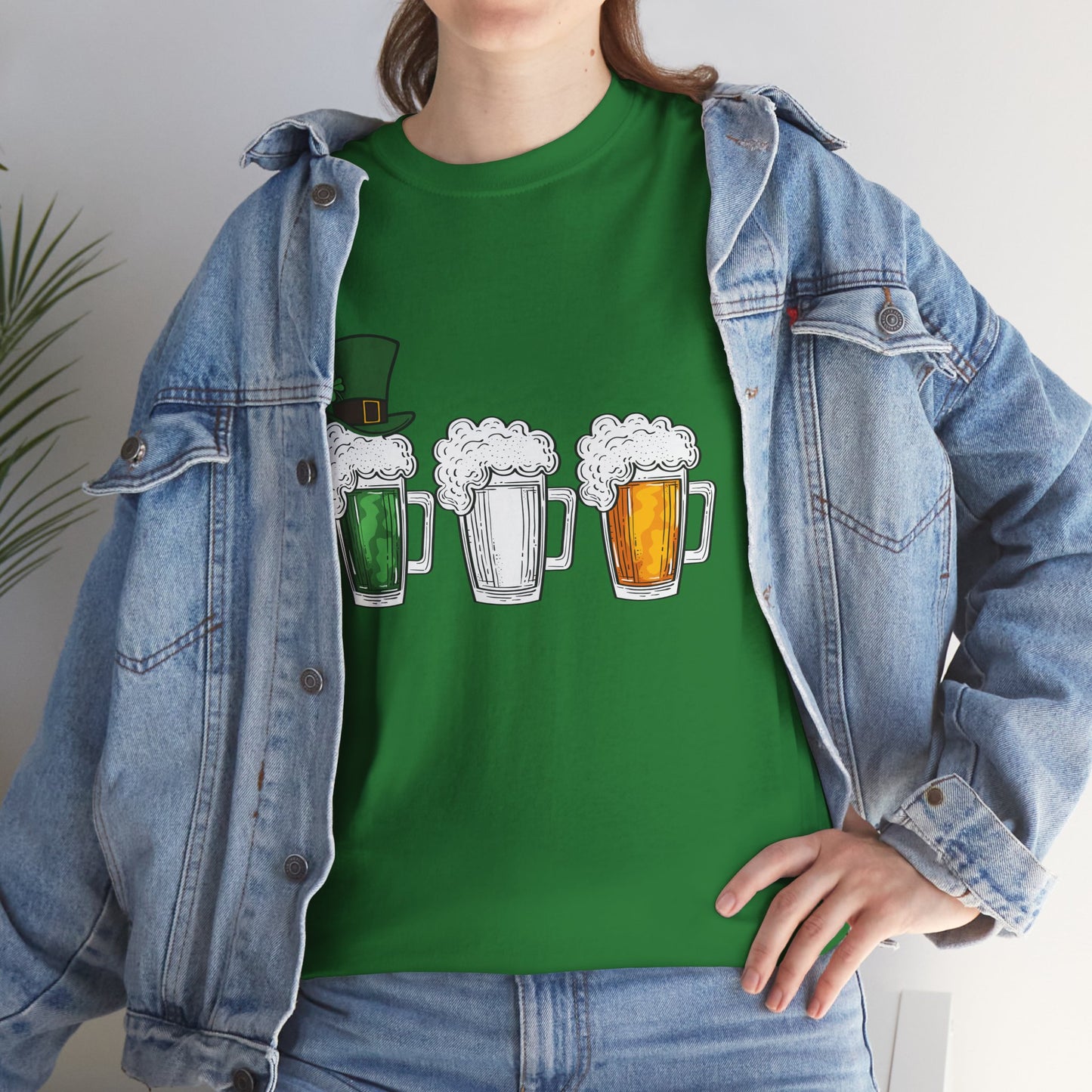 Unisex St Patrick's Day Beer Flag Heavy Cotton Tee