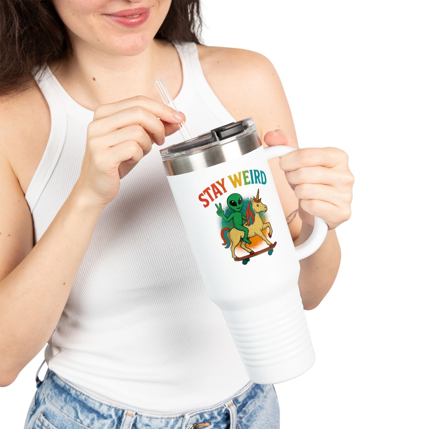 Aliens & Unicorns Stay Weird Insulated Travel Mug, 40oz