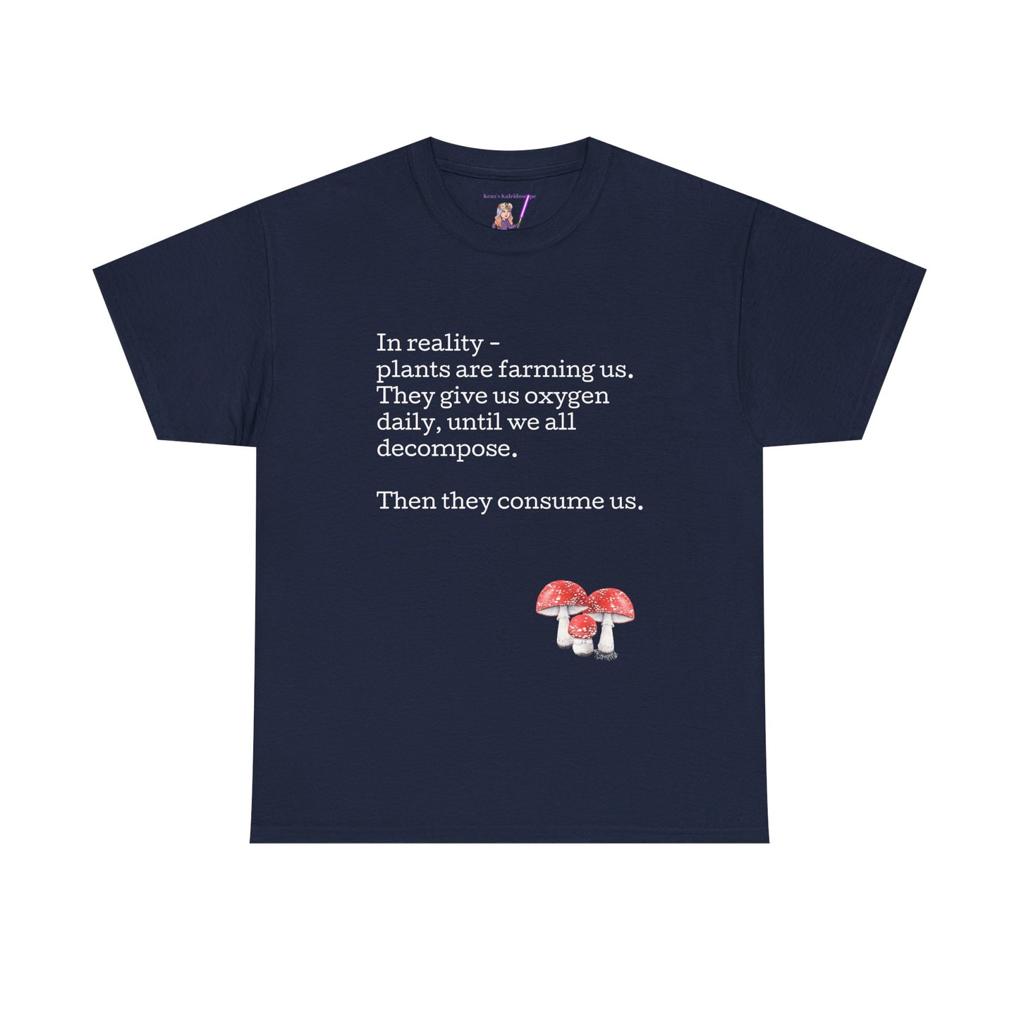 Plantfood, mushrooms s, m, l, xl, 2xl, 3xl, 4xl, 5xl Unisex Heavy Cotton Tee