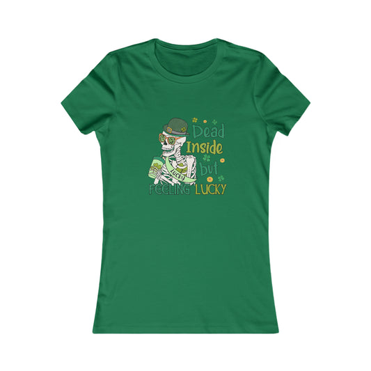 Women's St Patrick's Feeling Lucky Skeleton Favorite Tee