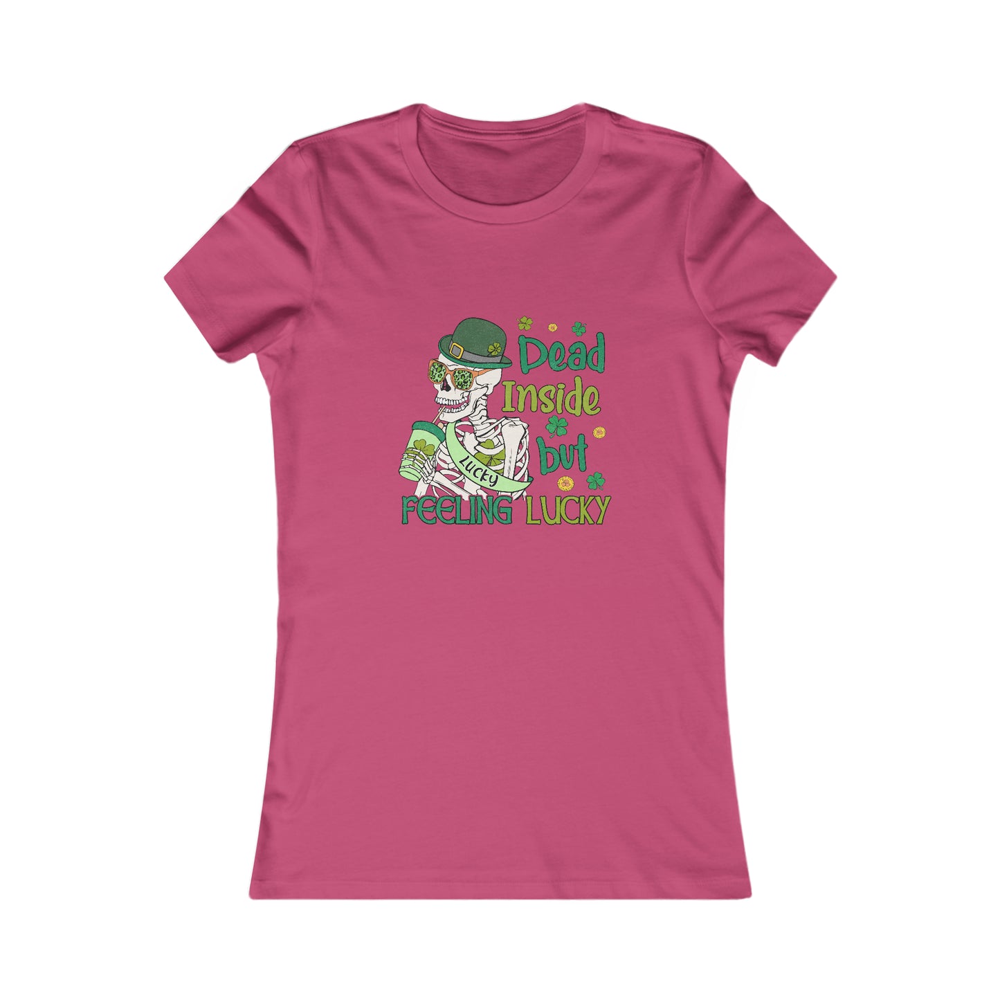Women's St Patrick's Feeling Lucky Skeleton Favorite Tee