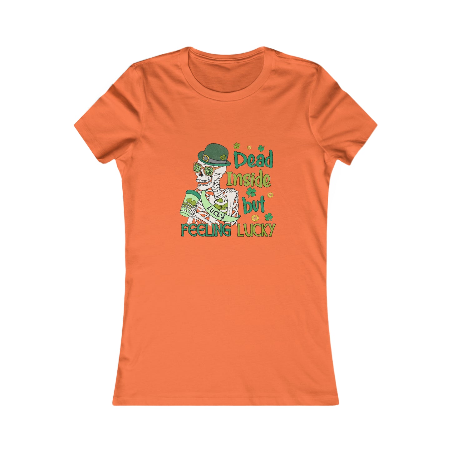 Women's St Patrick's Feeling Lucky Skeleton Favorite Tee