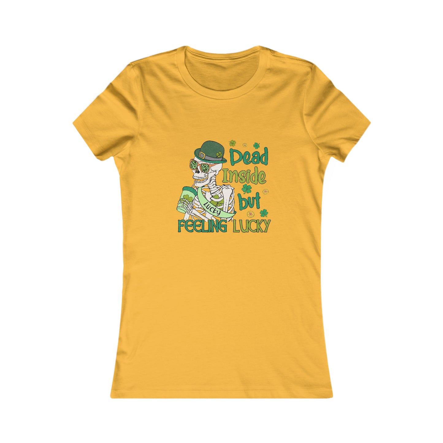 Women's St Patrick's Feeling Lucky Skeleton Favorite Tee