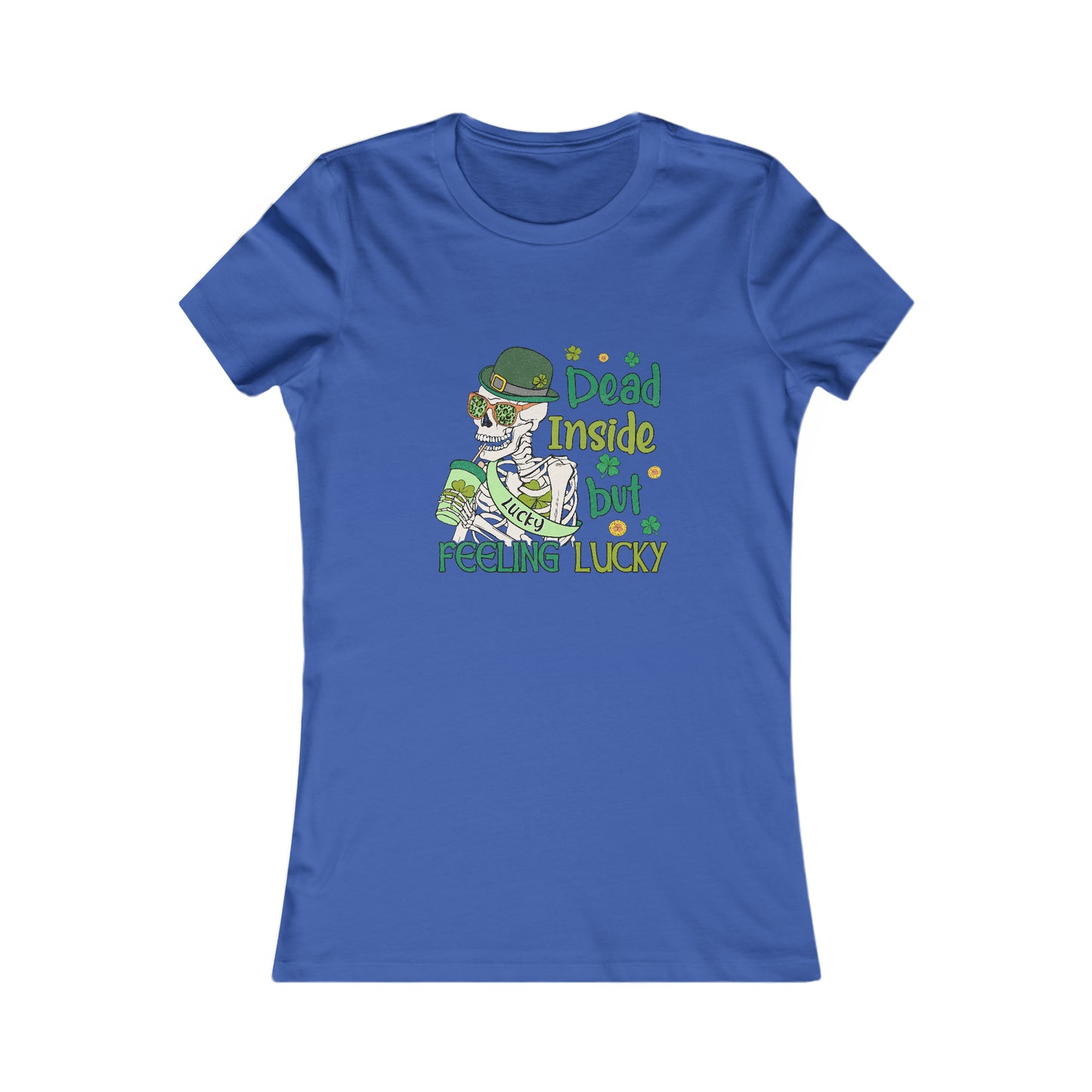 Women's St Patrick's Feeling Lucky Skeleton Favorite Tee