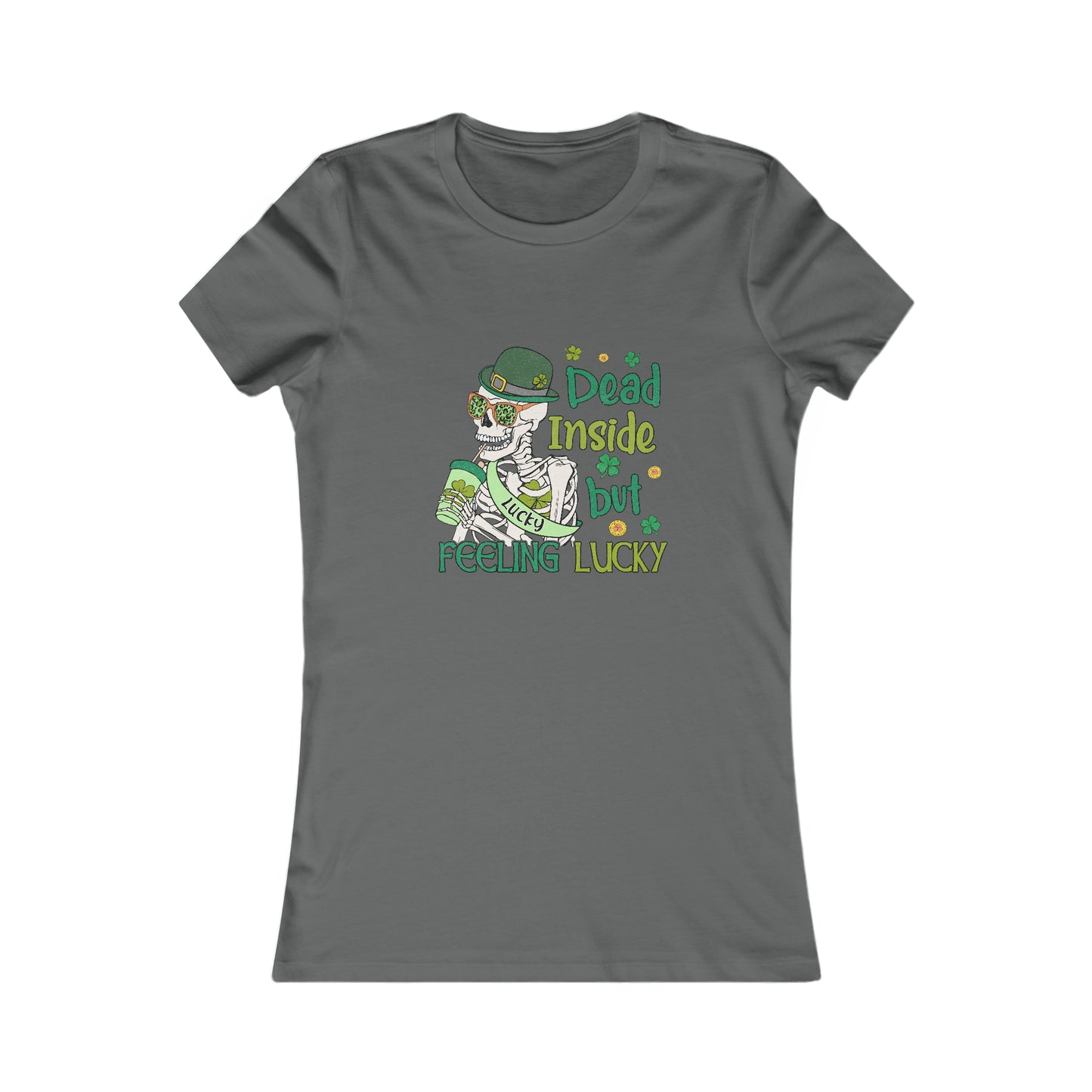 Women's St Patrick's Feeling Lucky Skeleton Favorite Tee