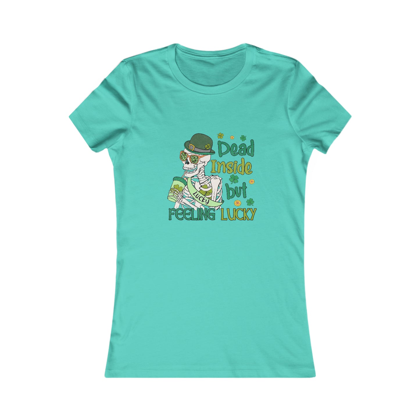 Women's St Patrick's Feeling Lucky Skeleton Favorite Tee