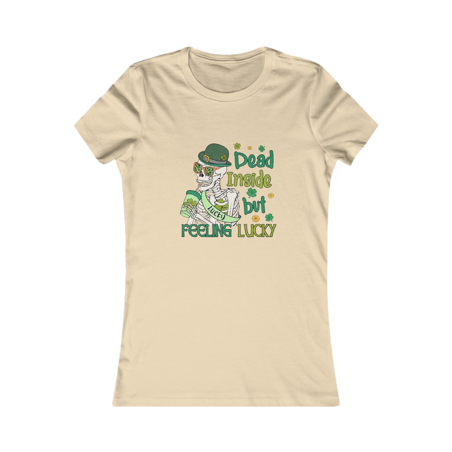 Women's St Patrick's Feeling Lucky Skeleton Favorite Tee