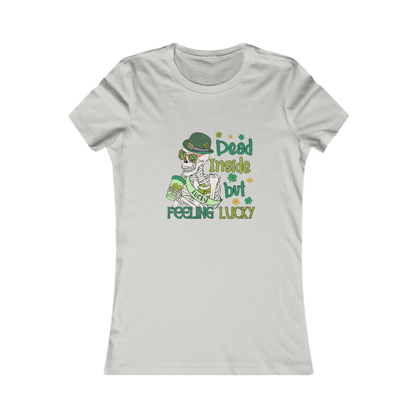 Women's St Patrick's Feeling Lucky Skeleton Favorite Tee