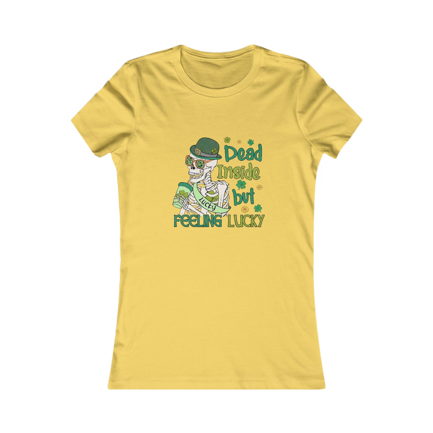 Women's St Patrick's Feeling Lucky Skeleton Favorite Tee