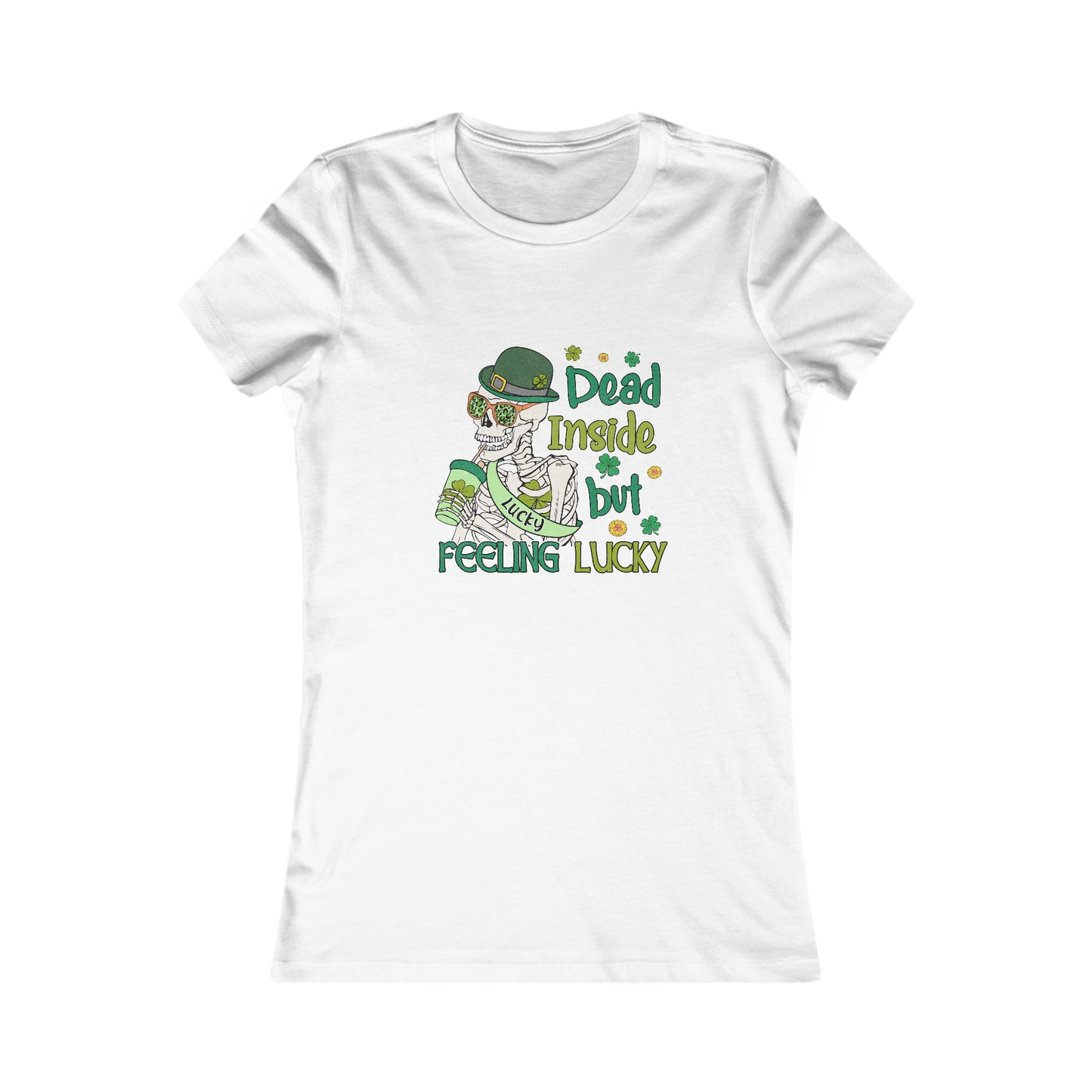 Women's St Patrick's Feeling Lucky Skeleton Favorite Tee