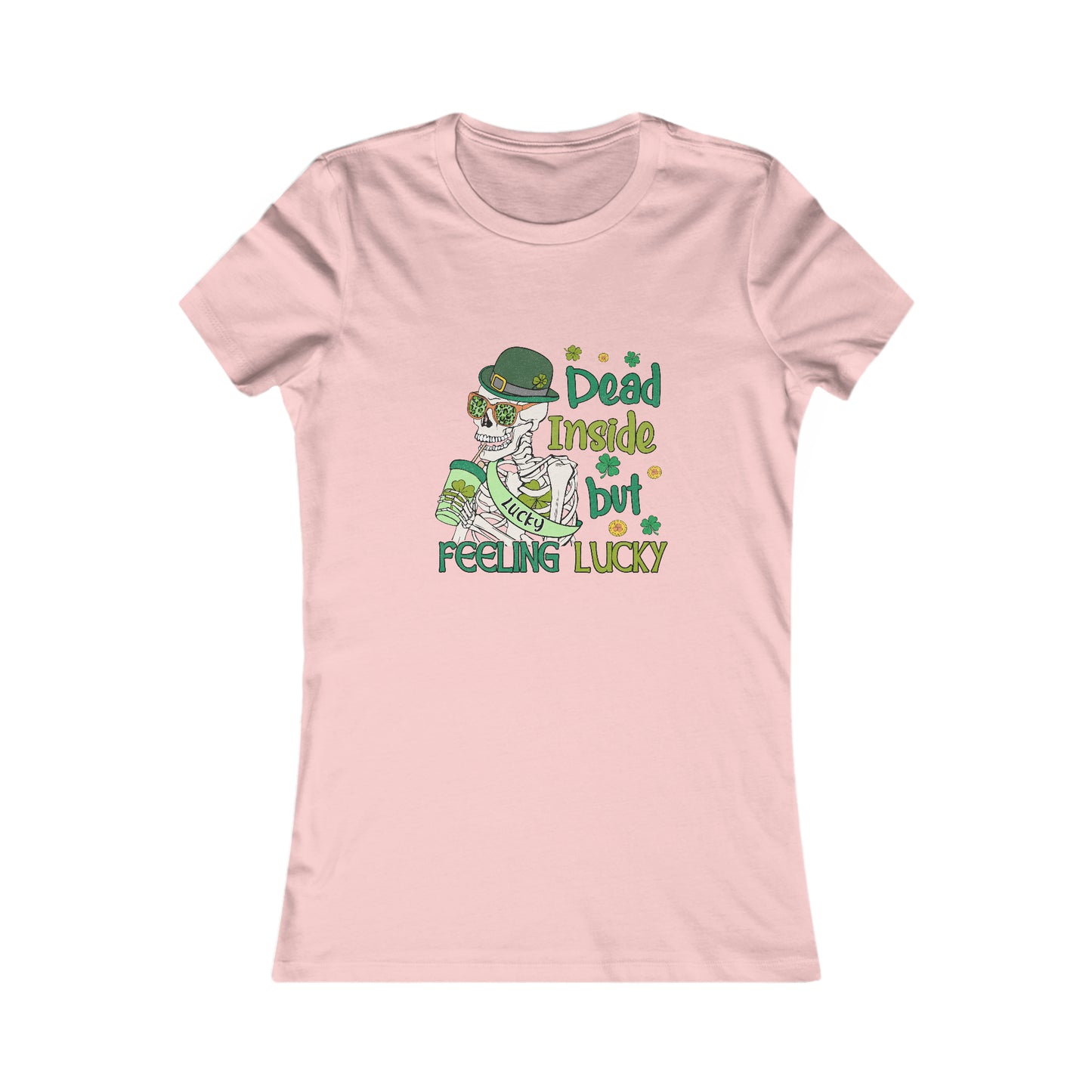 Women's St Patrick's Feeling Lucky Skeleton Favorite Tee