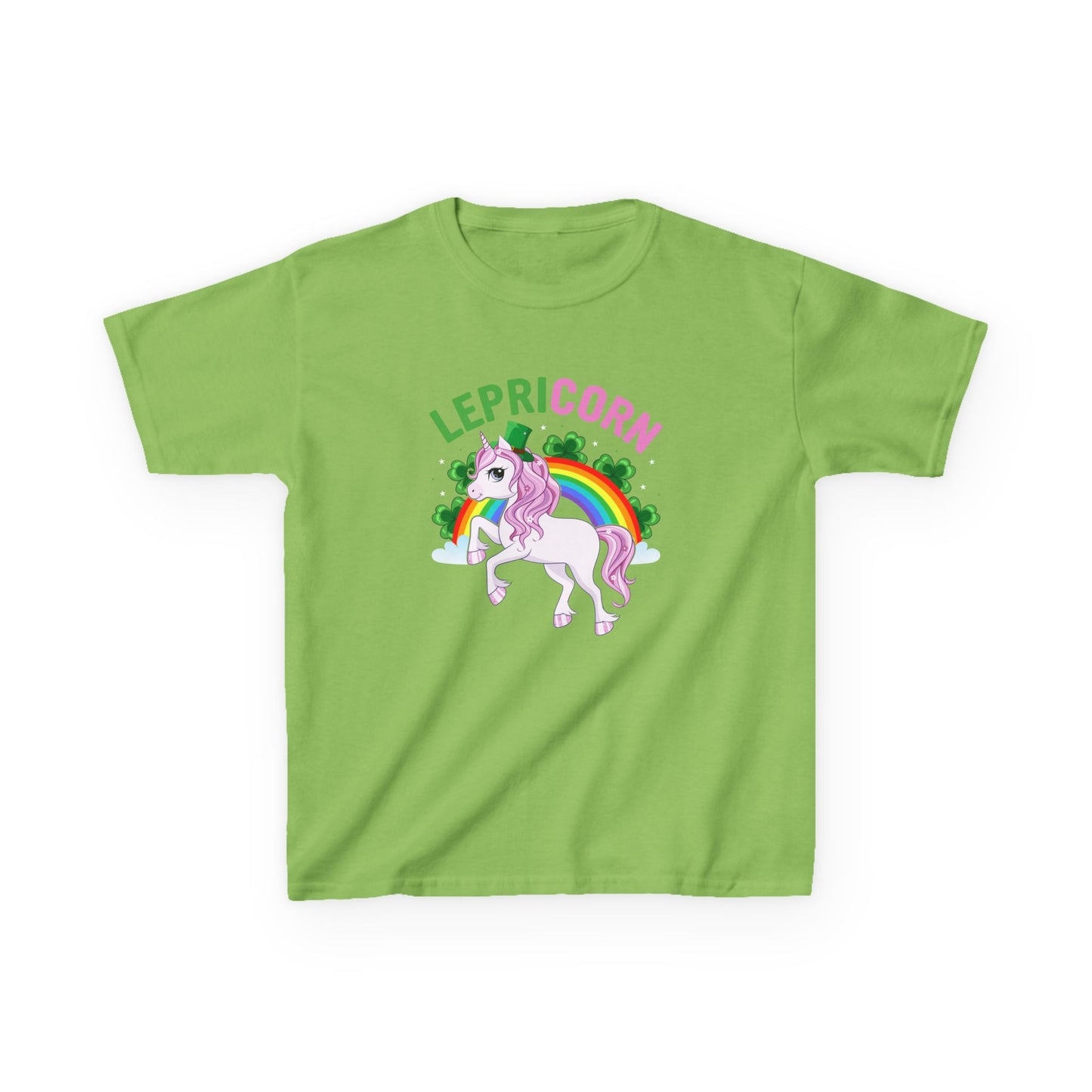 St Patricks Day Leprechaun Unicorn Lepre-corn Kids Heavy Cotton Tee