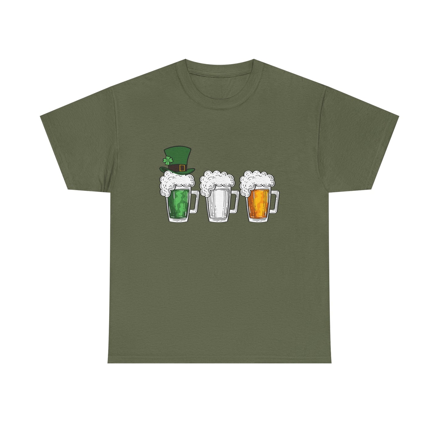 Unisex St Patrick's Day Beer Flag Heavy Cotton Tee